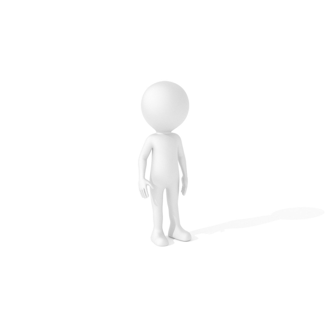 Stickman Character 3D Model – Fully Rigged Low-Poly Animation Asset, FBX - View 4