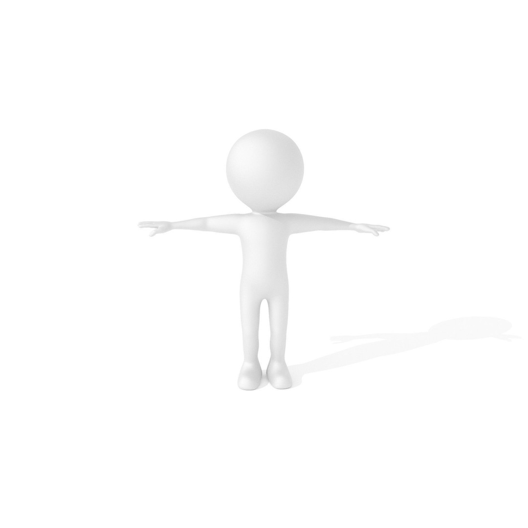 Stickman Character 3D Model – Fully Rigged Low-Poly Animation Asset, FBX - View 5