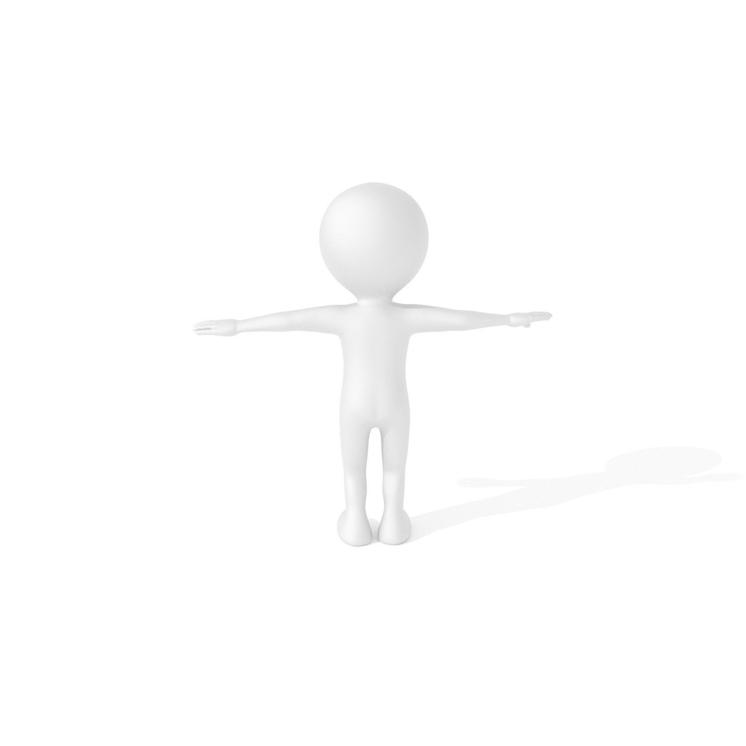Stickman Character 3D Model – Fully Rigged Low-Poly Animation Asset, FBX - View 9