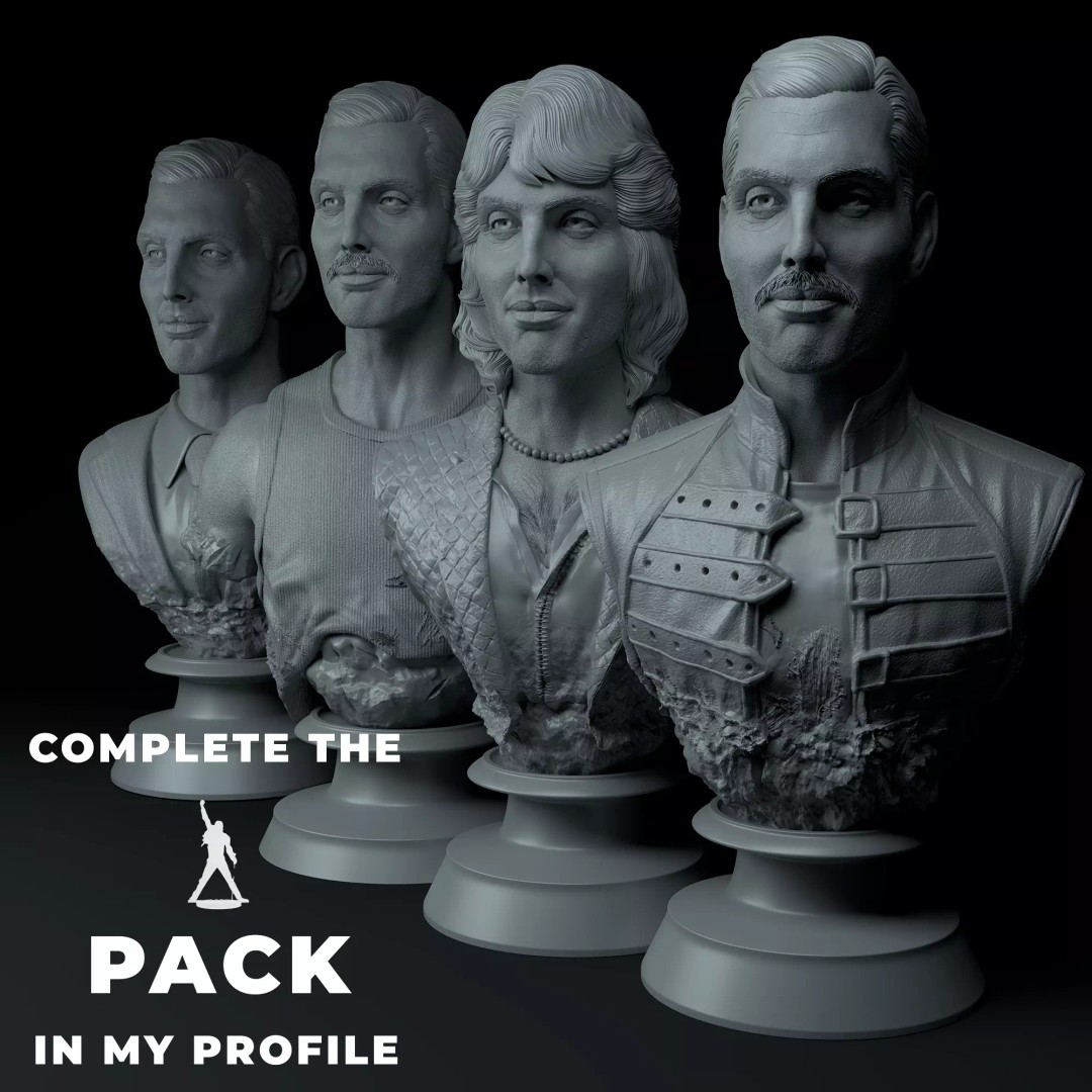 Freddie Mercury 3D Model – Premium Bust Sculpture, STL Format