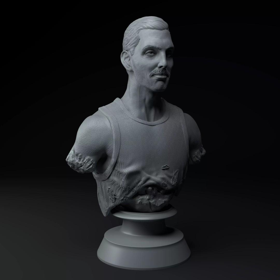 Freddie Mercury 3D Model – Premium Bust Sculpture, STL Format - View 9