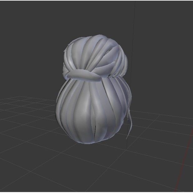 Female Hair 3D Model – Low Poly Rigged Hairstyle for Games