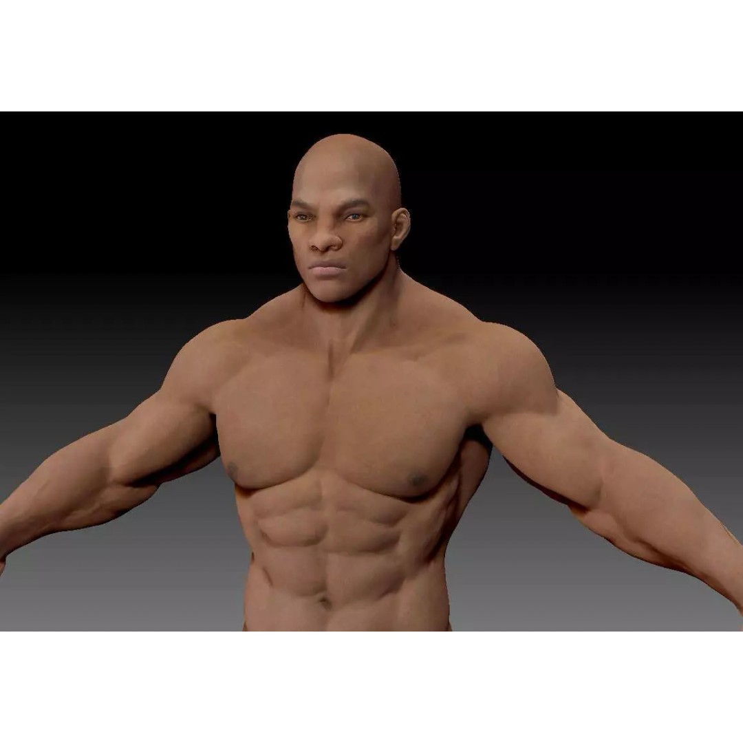 Muscular Male Body 3D Model – High Poly Character Anatomy, FBX, OBJ