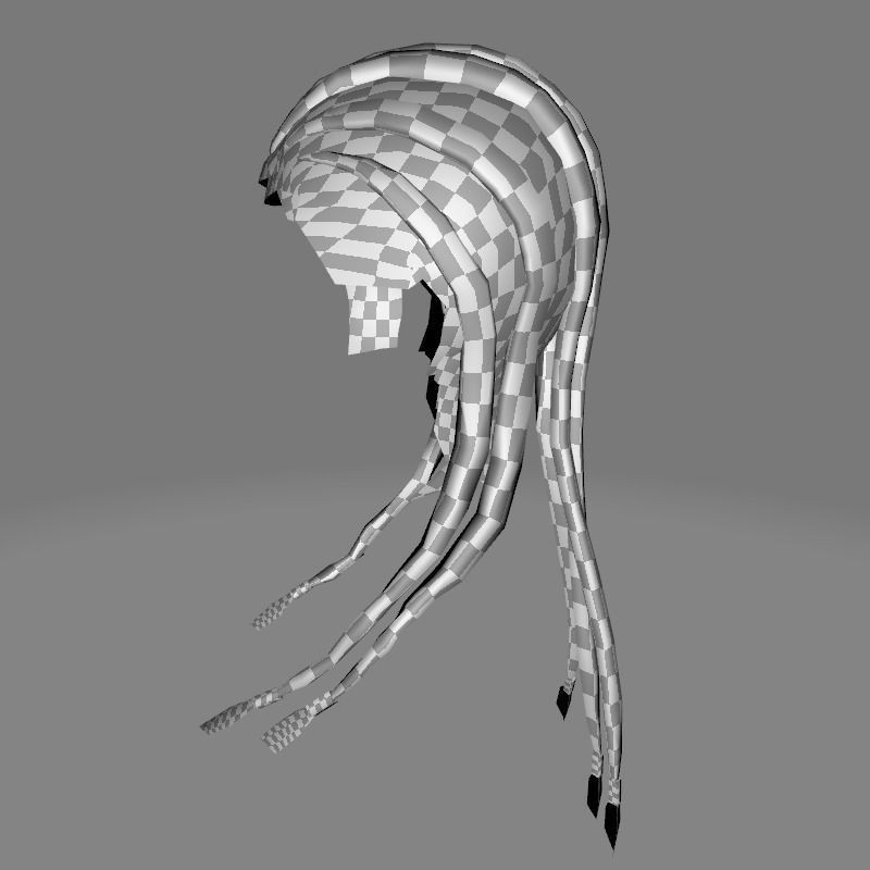 Dread Braided Hair 3D Model – Low Poly Game Asset, Customizable