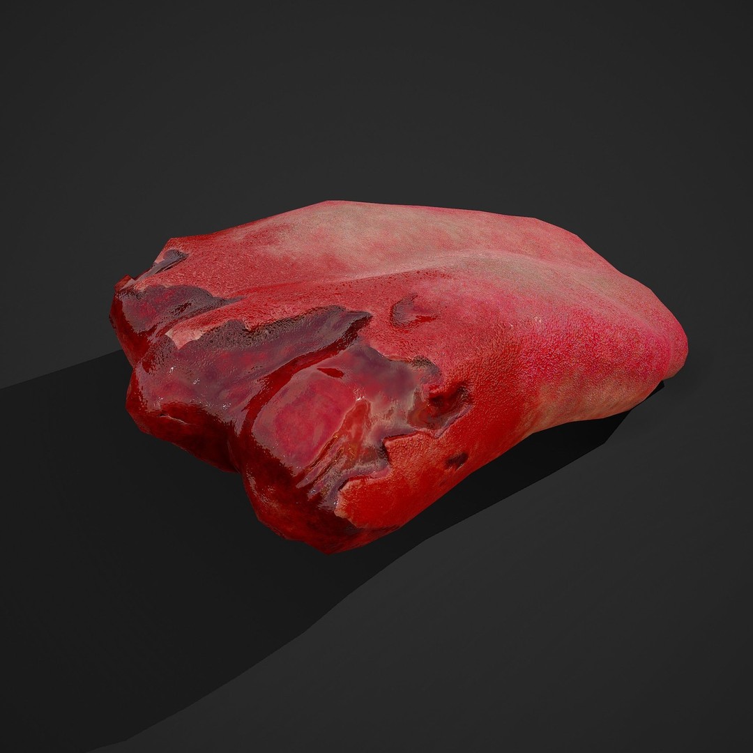 Severed Tongue 3D Model – Low Poly PBR Asset, FBX Format - View 10