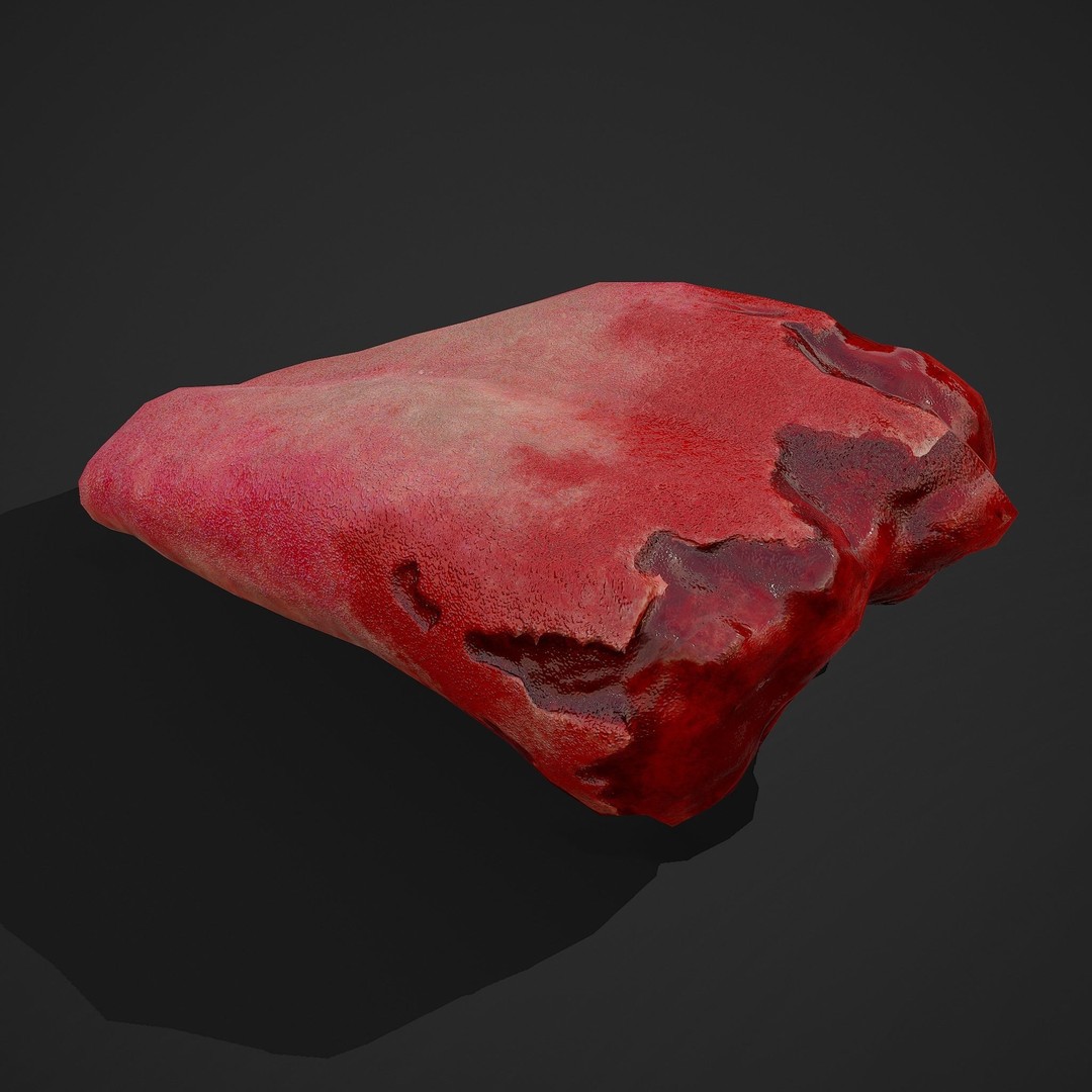 Severed Tongue 3D Model – Low Poly PBR Asset, FBX Format - View 13