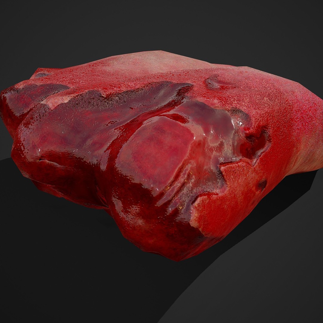 Severed Tongue 3D Model – Low Poly PBR Asset, FBX Format - View 17