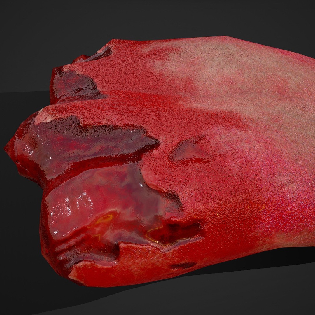 Severed Tongue 3D Model – Low Poly PBR Asset, FBX Format - View 18