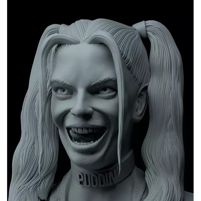 Harley Quinn Bust 3D Model – Premium STL Sculpture, Game-Ready