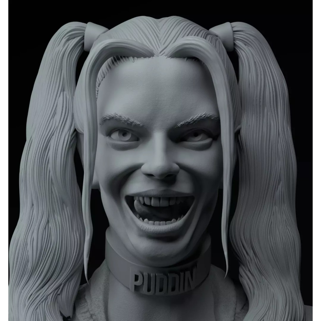 Harley Quinn Bust 3D Model – Premium STL Sculpture, Game-Ready - View 10
