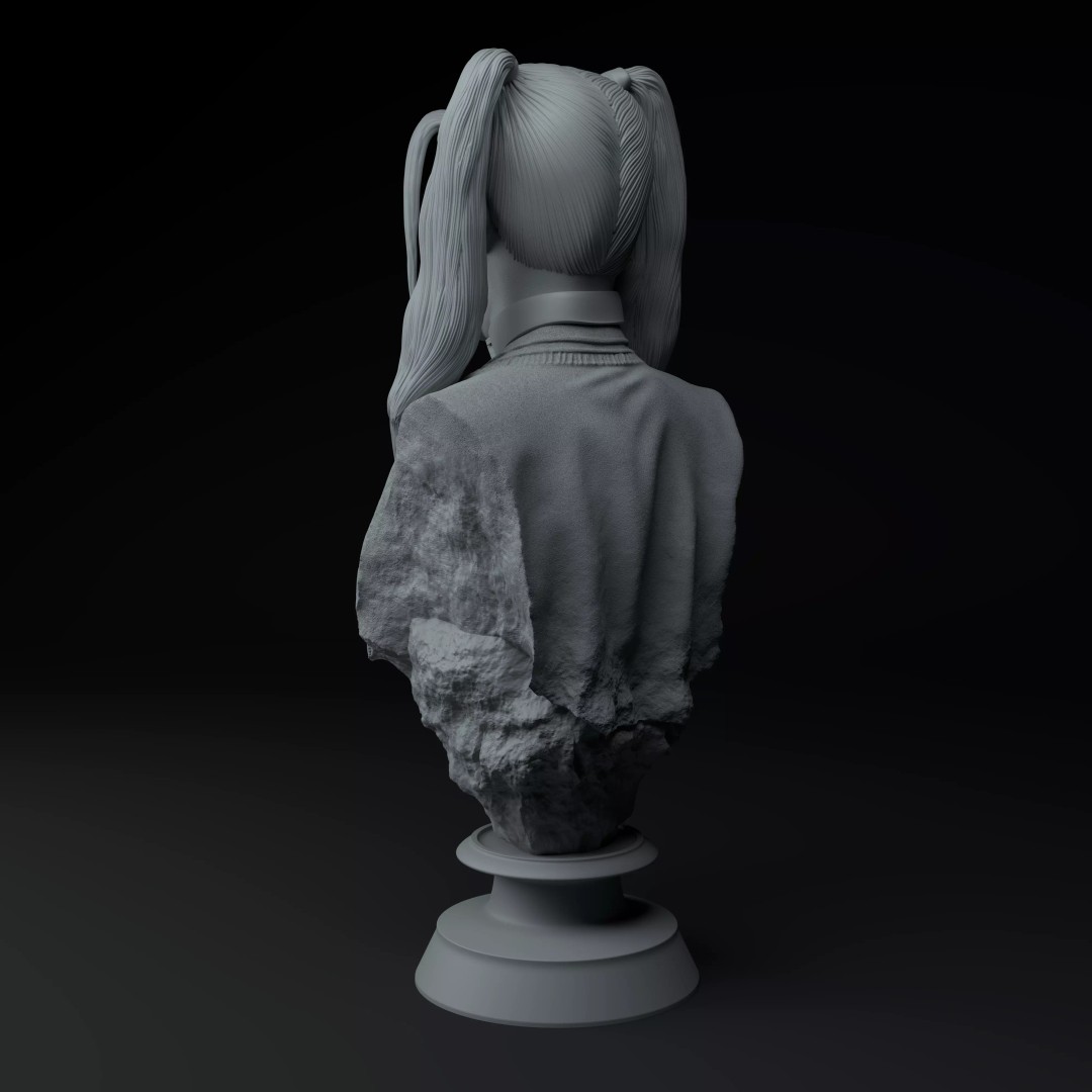 Harley Quinn Bust 3D Model – Premium STL Sculpture, Game-Ready - View 5