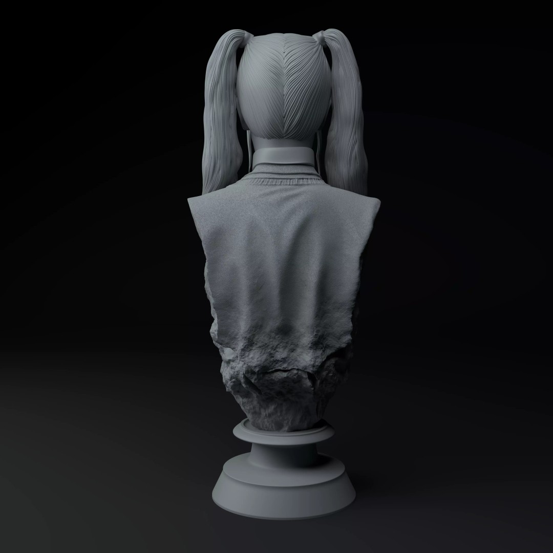 Harley Quinn Bust 3D Model – Premium STL Sculpture, Game-Ready - View 6