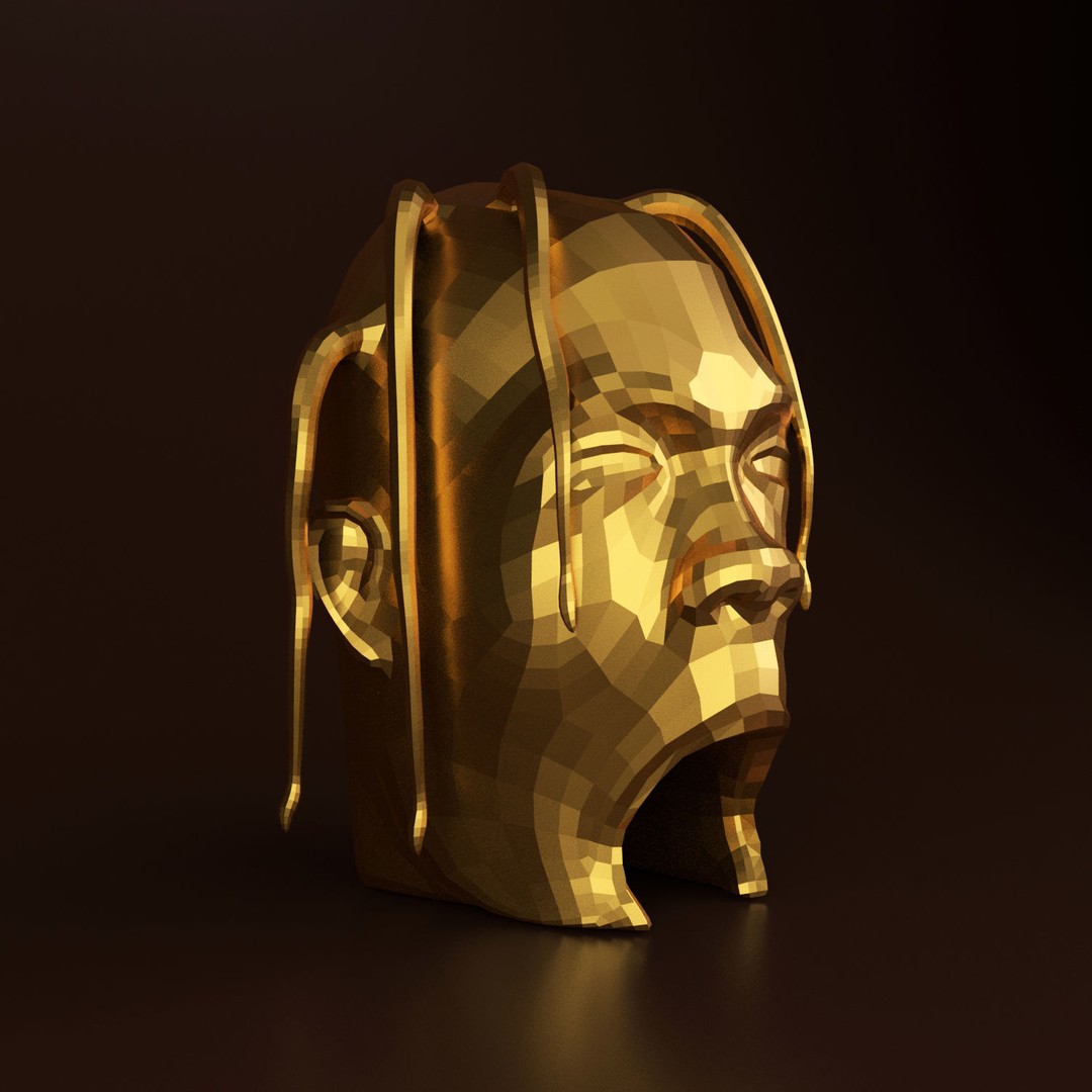 Astroworld Travis Head 3D Model – Low Poly Character Asset, FBX - View 3