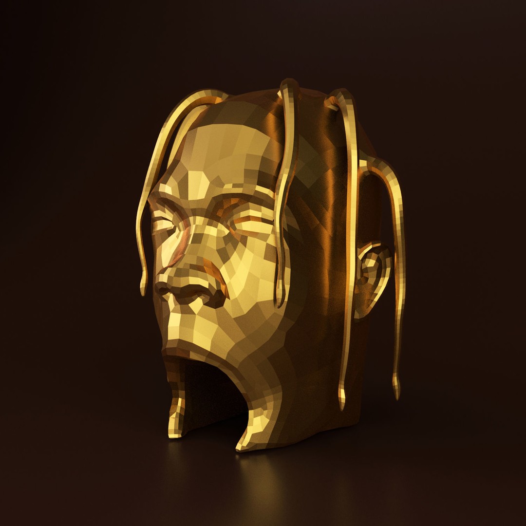 Astroworld Travis Head 3D Model – Low Poly Character Asset, FBX - View 4