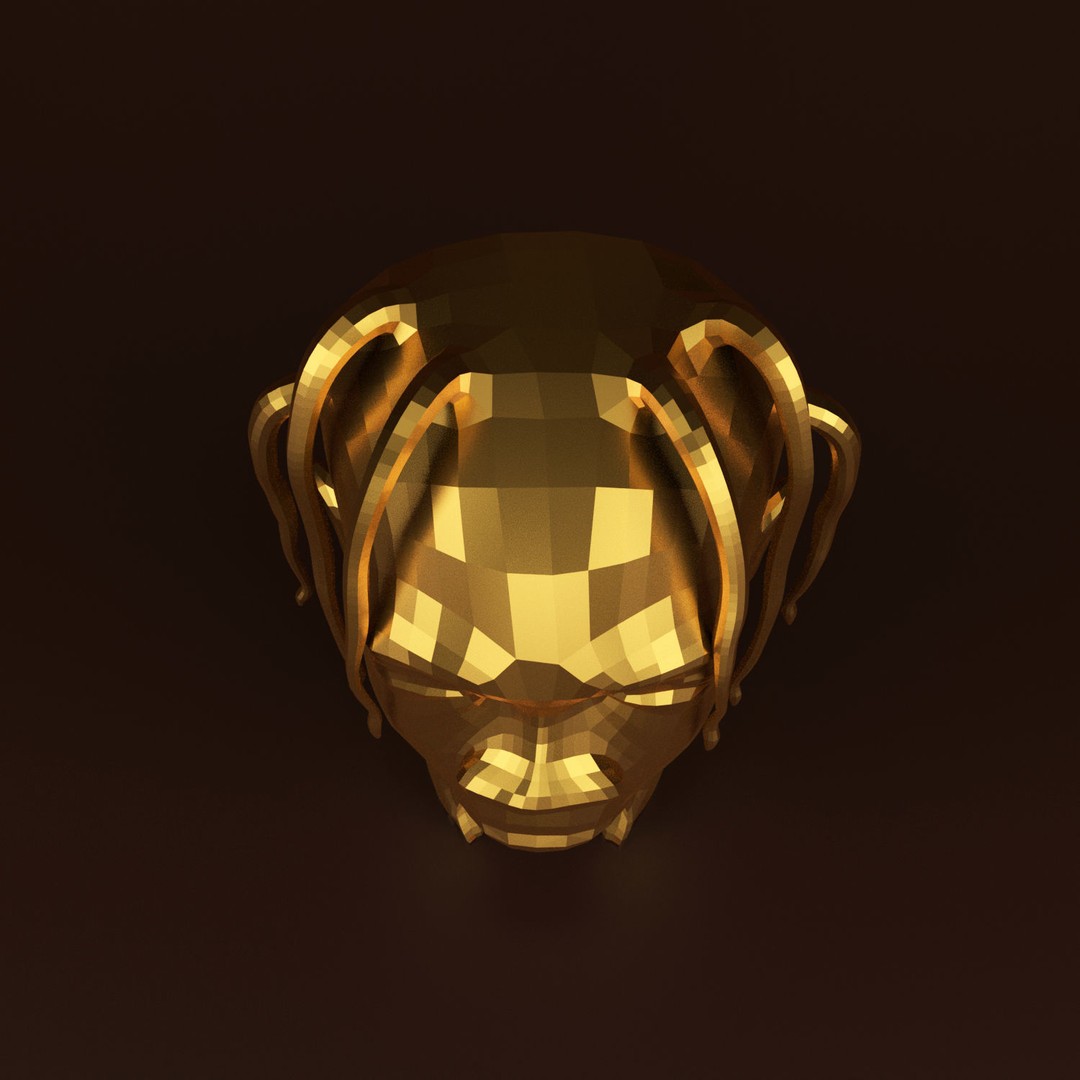 Astroworld Travis Head 3D Model – Low Poly Character Asset, FBX - View 5