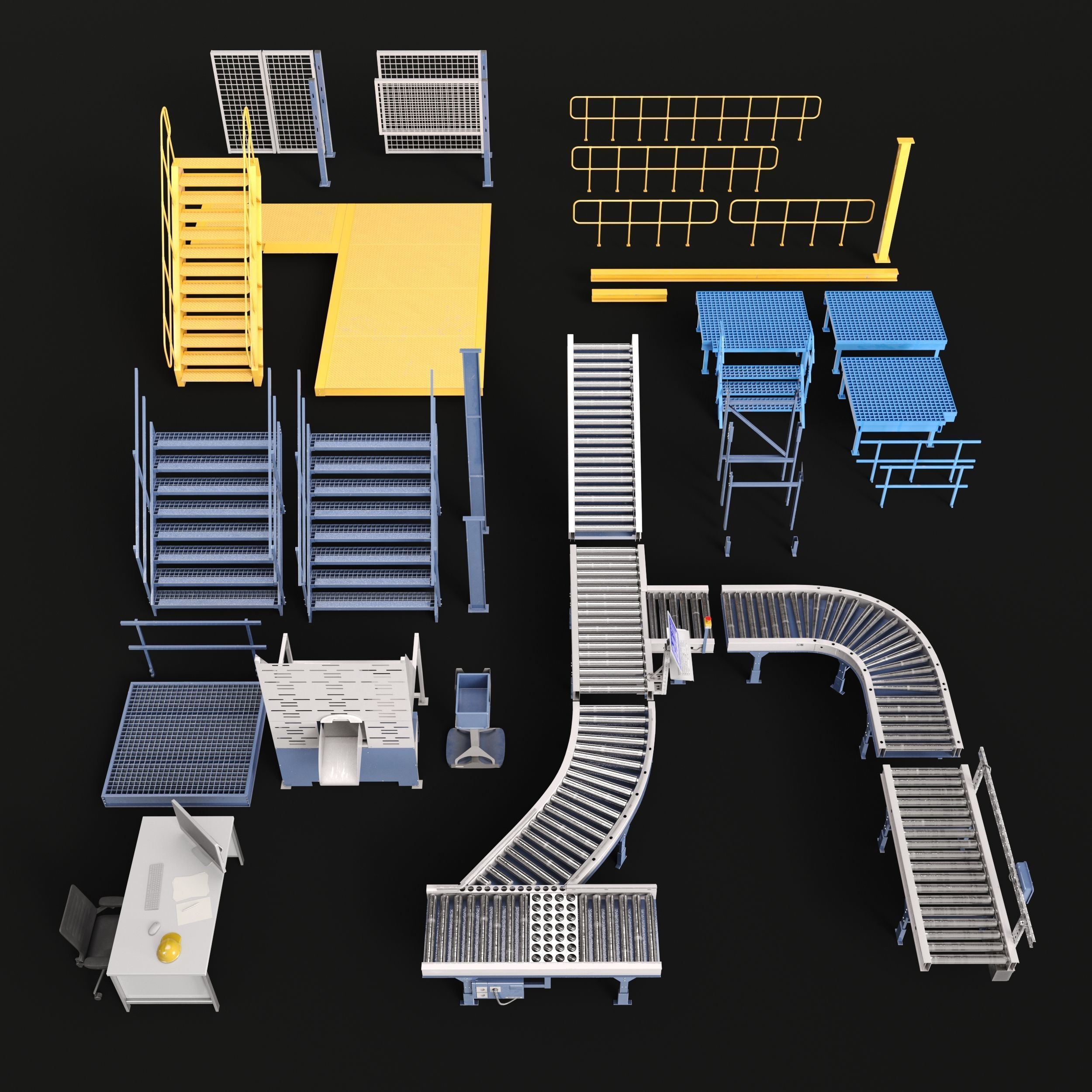 Factory and Warehouse Equipment - Game-Ready 3D Model - View 41