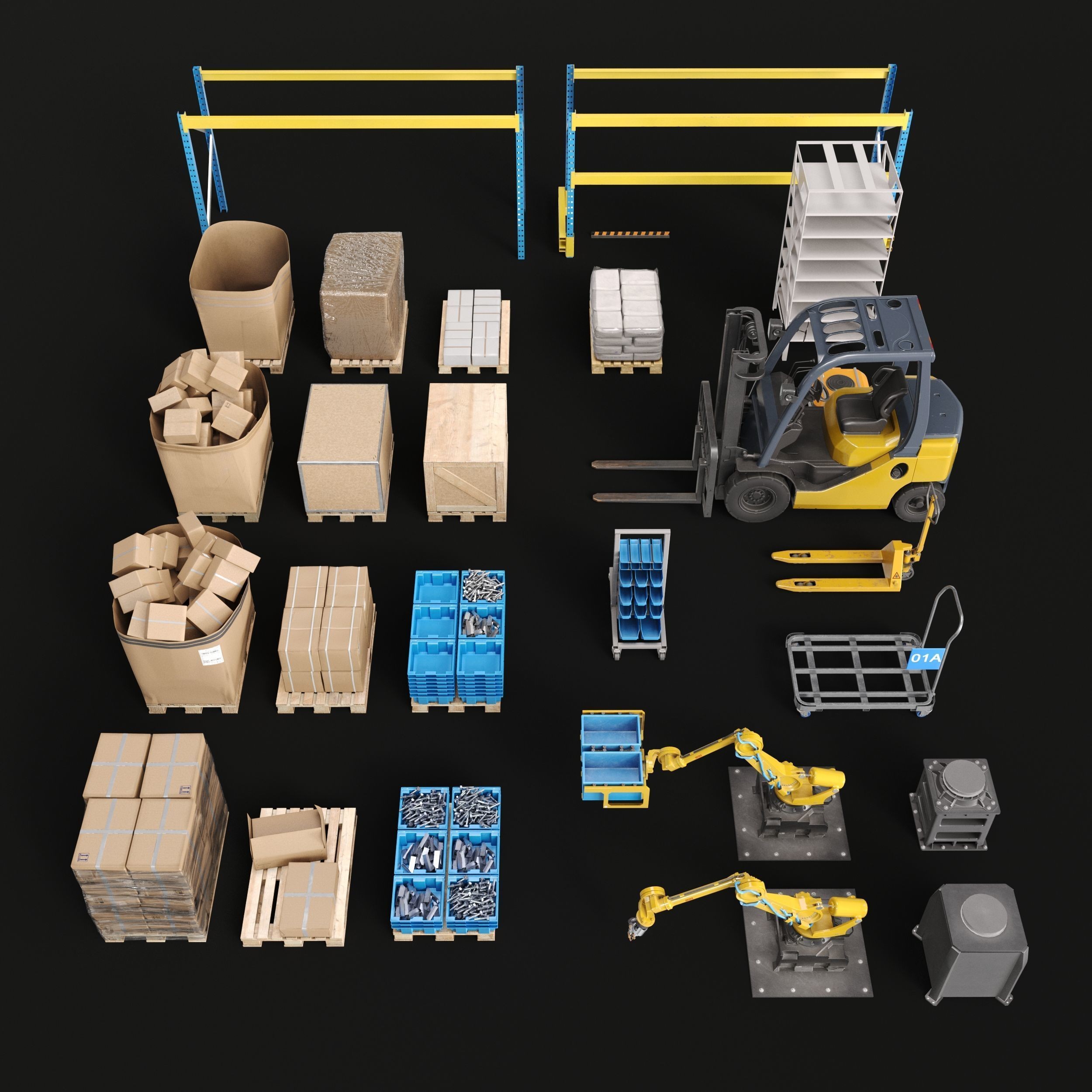 Factory and Warehouse Equipment - Game-Ready 3D Model - View 42