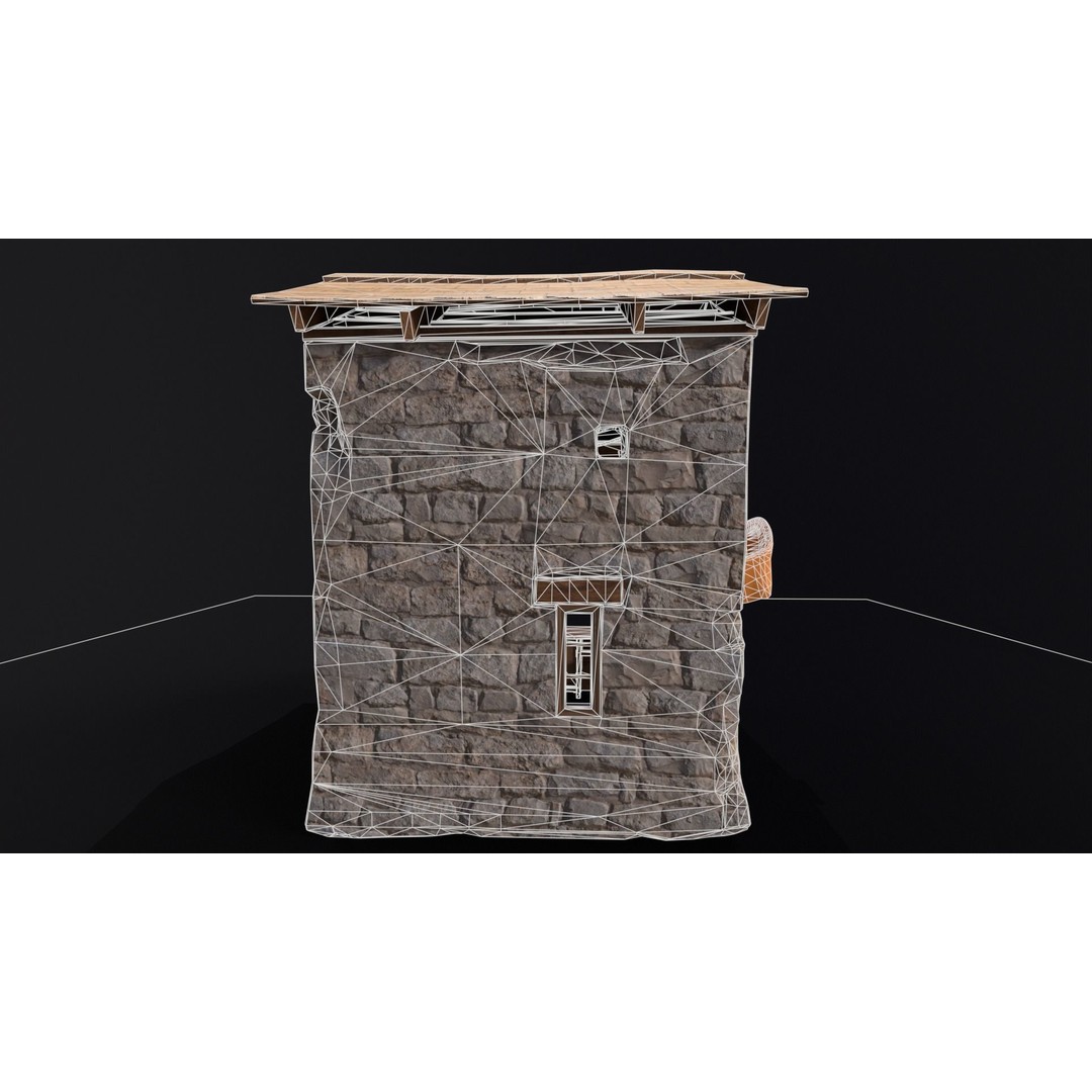 Medieval Market Stall 3D Model – Low Poly PBR Asset, FBX & OBJ - View 10