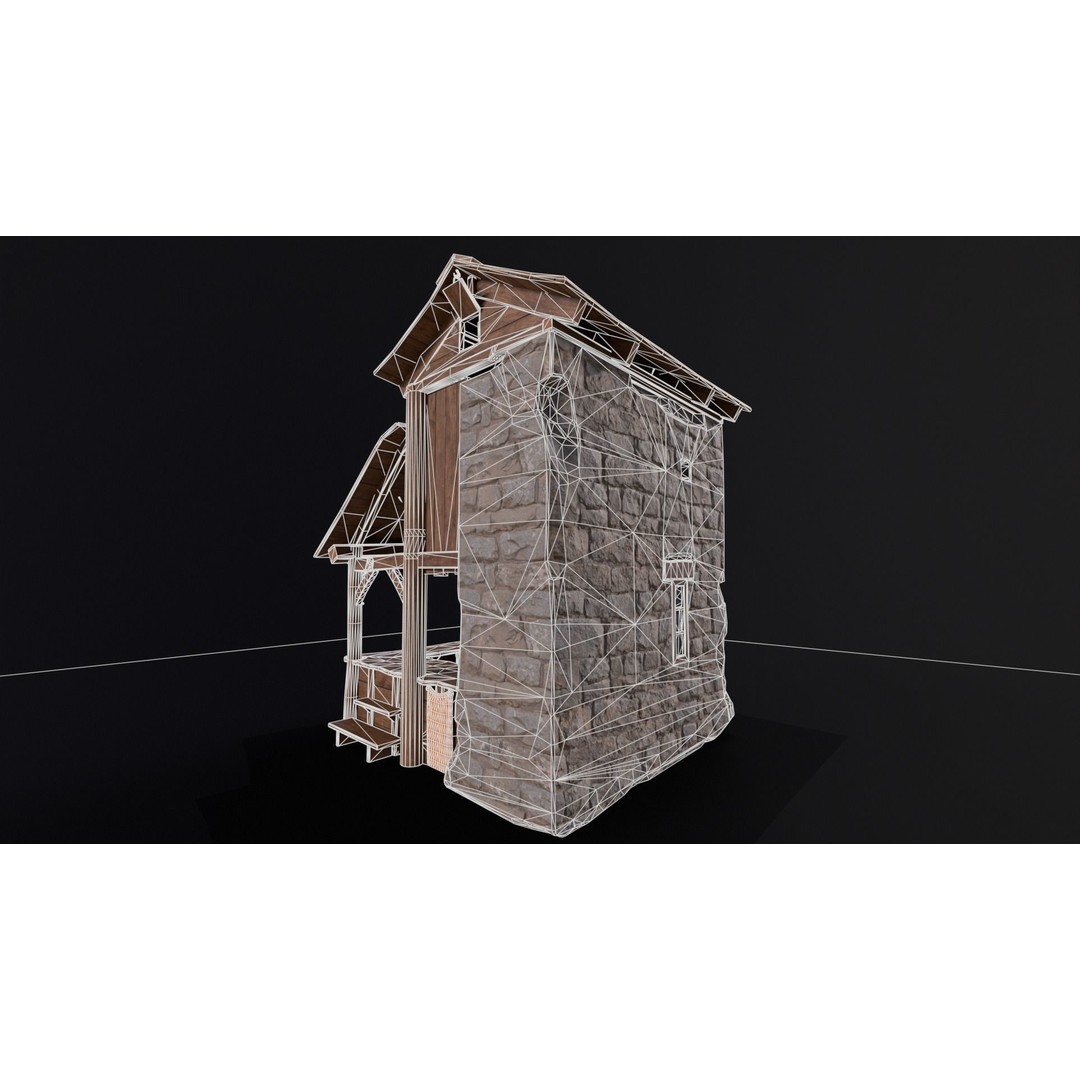 Medieval Market Stall 3D Model – Low Poly PBR Asset, FBX & OBJ - View 12
