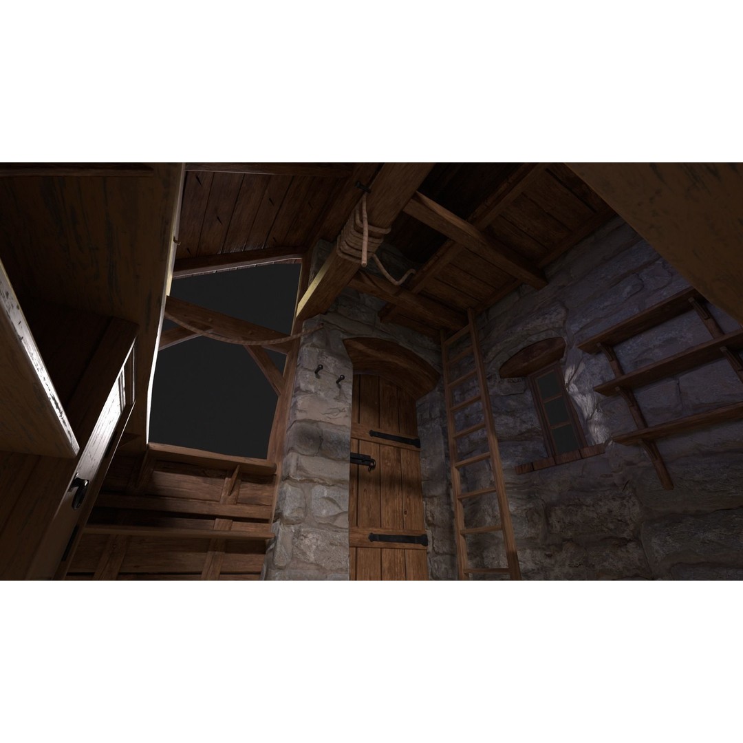 Medieval Market Stall 3D Model – Low Poly PBR Asset, FBX & OBJ - View 27