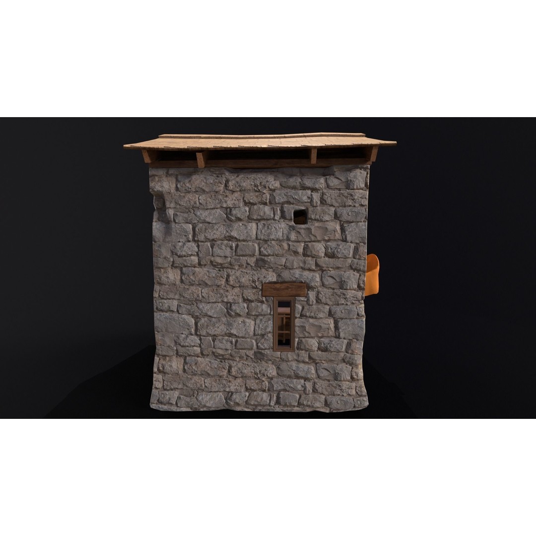 Medieval Market Stall 3D Model – Low Poly PBR Asset, FBX & OBJ - View 9