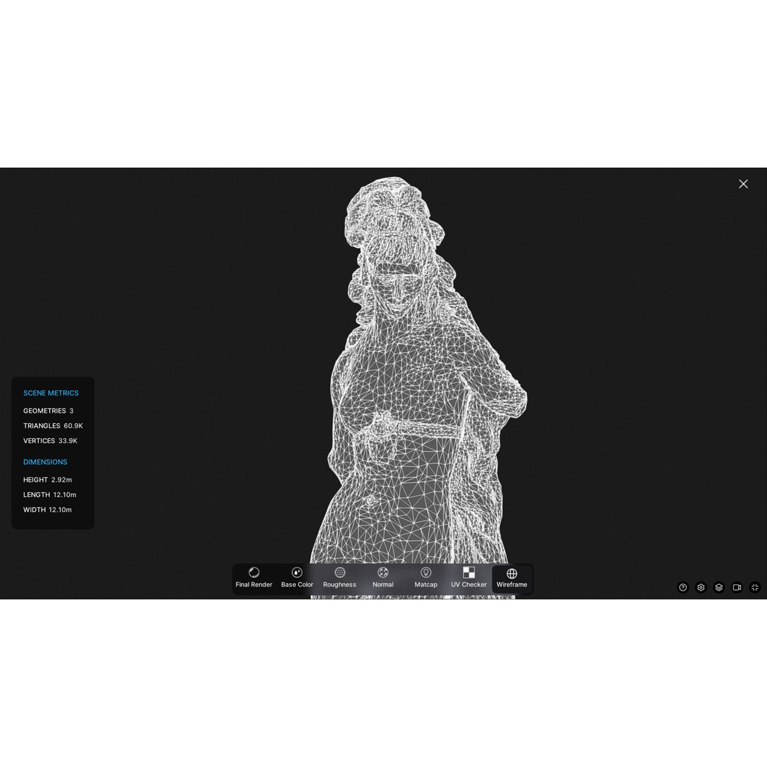 Venus Fountain 3D Model – Low Poly PBR Decorative Sculpture, FBX