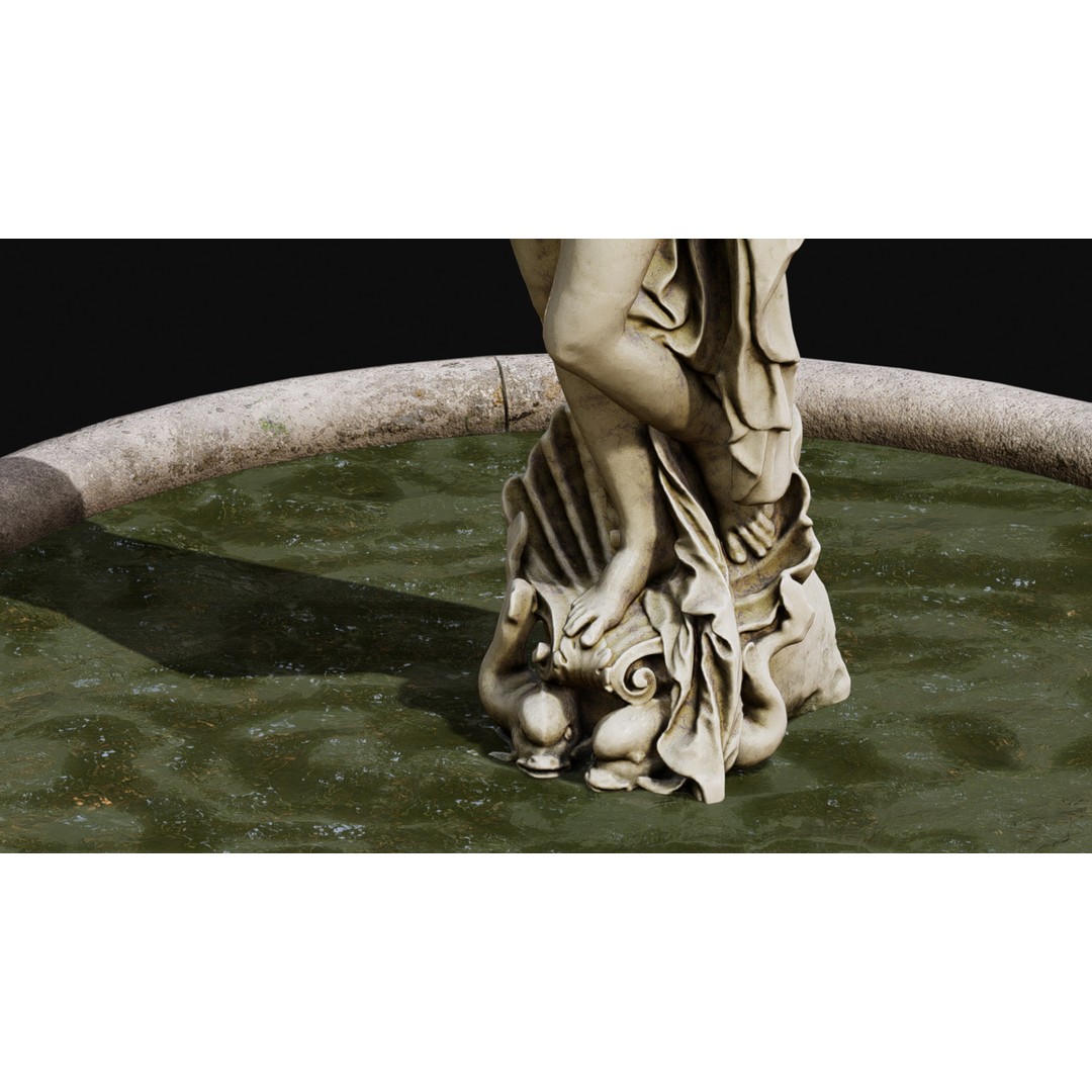 Venus Fountain 3D Model – Low Poly PBR Decorative Sculpture, FBX - View 10
