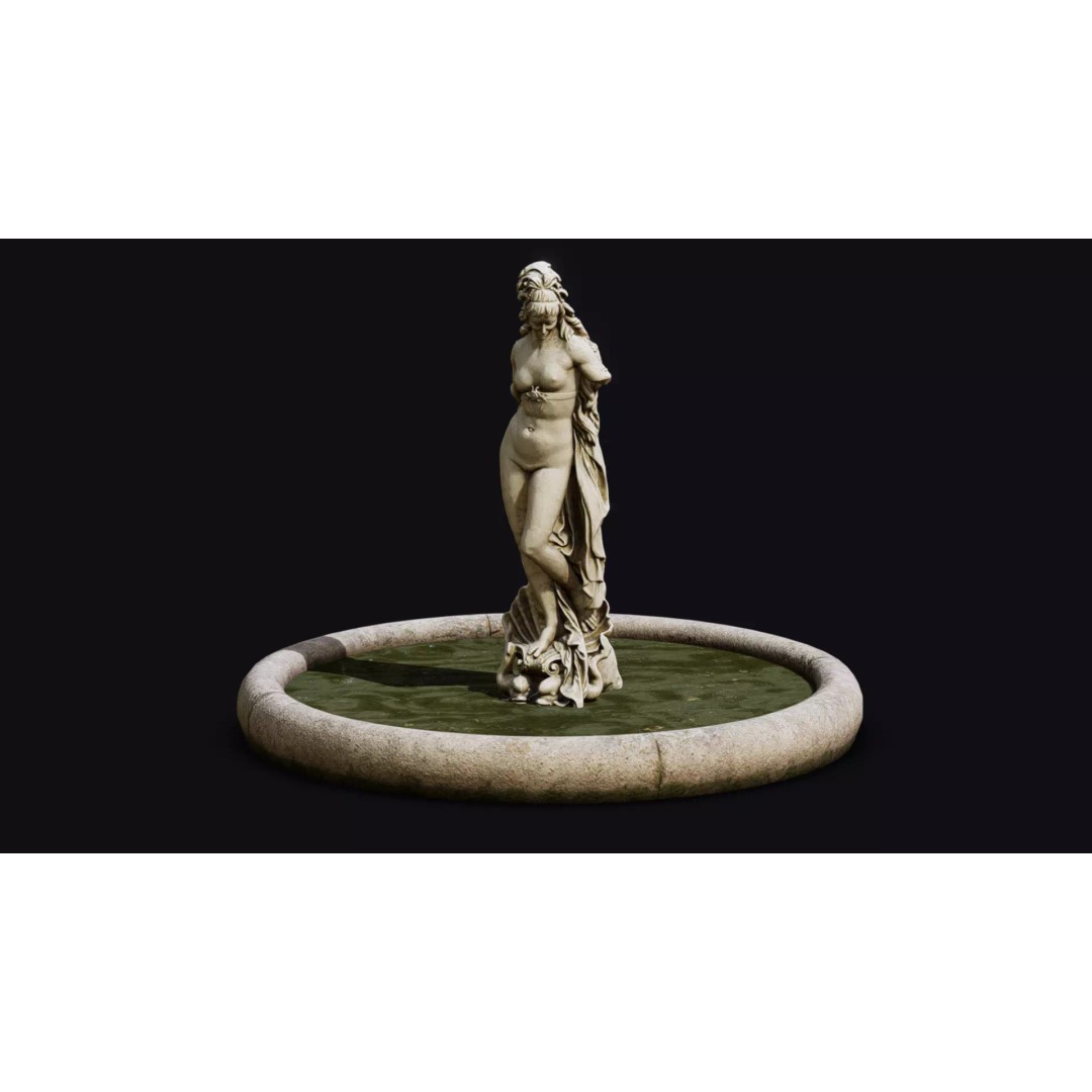 Venus Fountain 3D Model – Low Poly PBR Decorative Sculpture, FBX - View 2