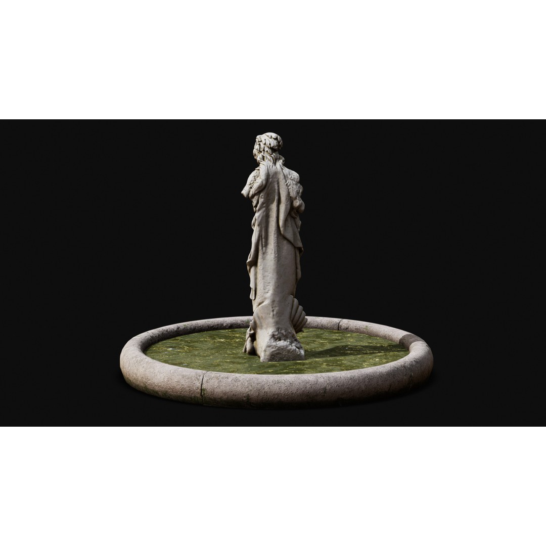 Venus Fountain 3D Model – Low Poly PBR Decorative Sculpture, FBX - View 6