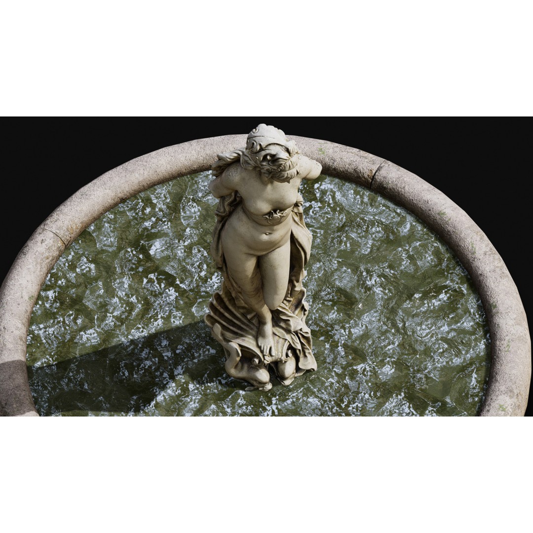 Venus Fountain 3D Model – Low Poly PBR Decorative Sculpture, FBX - View 7