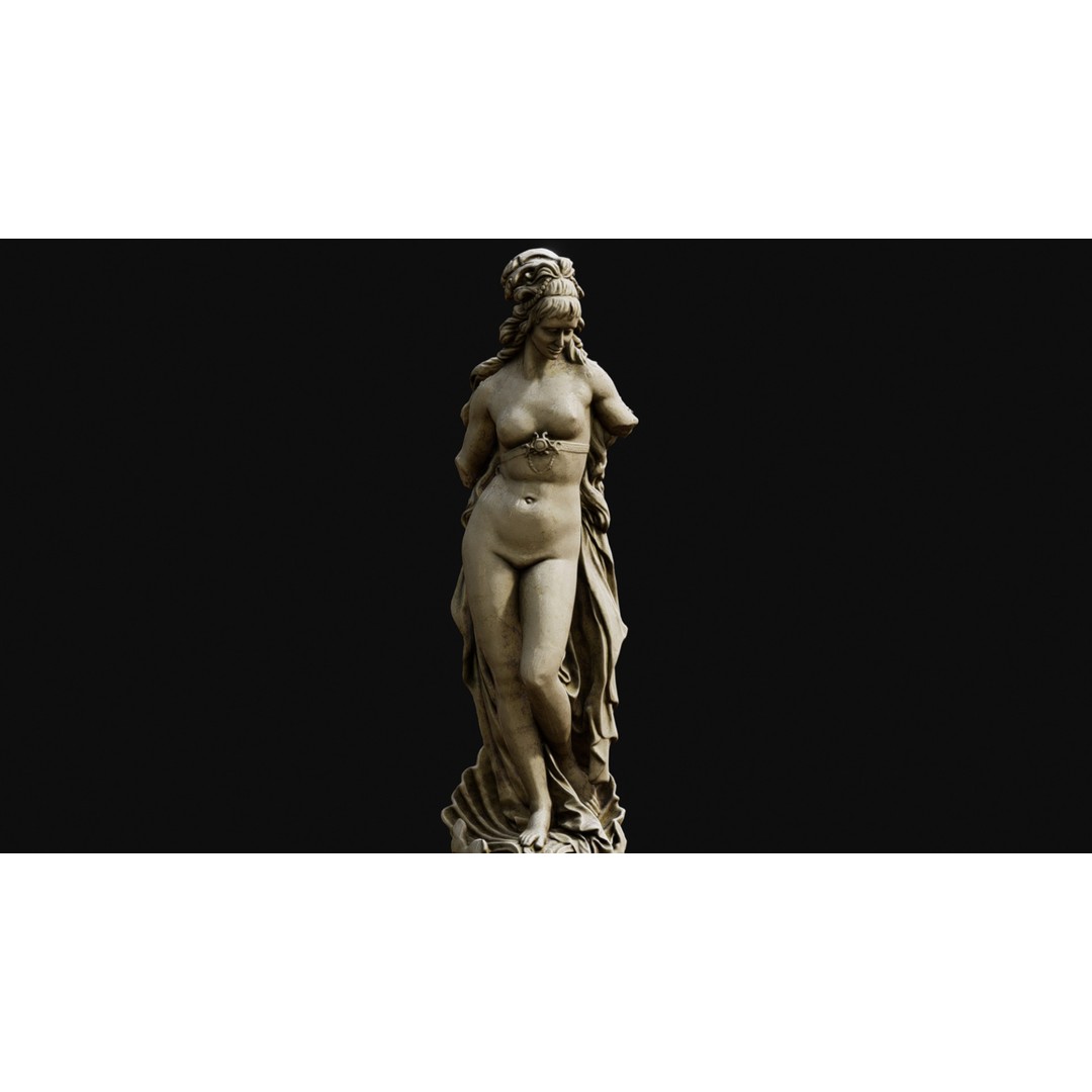 Venus Fountain 3D Model – Low Poly PBR Decorative Sculpture, FBX - View 8