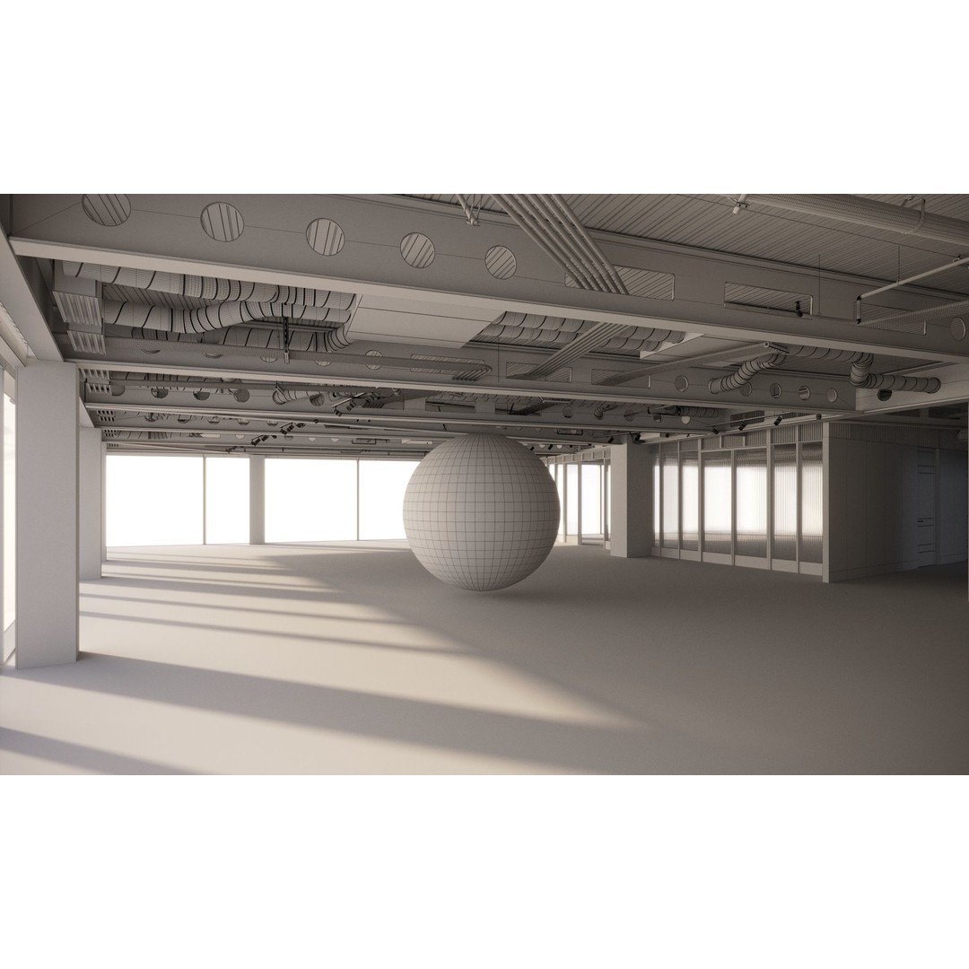 Industrial Office Space 3D Model – High Poly Interior with Textures, FBX, OBJ - View 3
