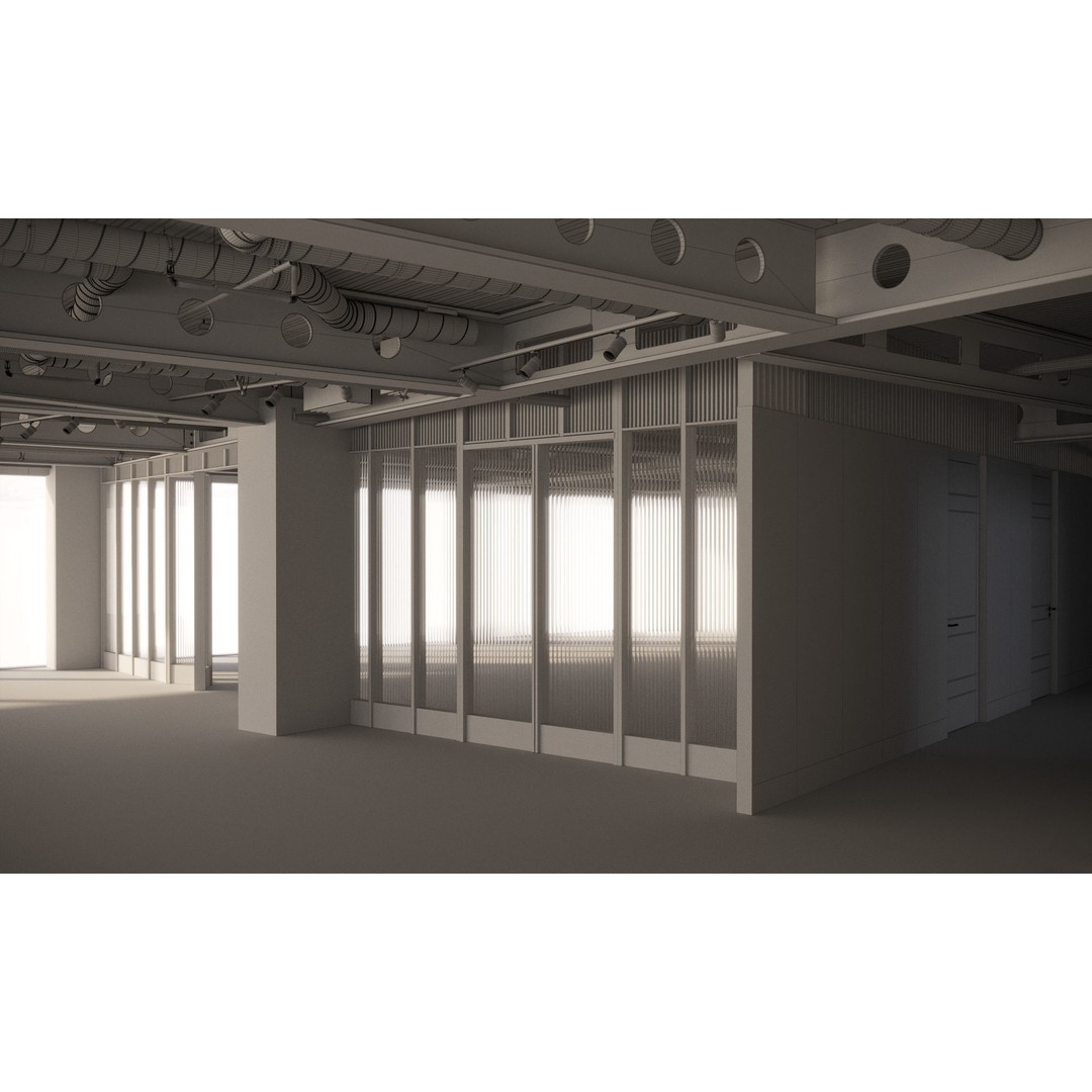 Industrial Office Space 3D Model – High Poly Interior with Textures, FBX, OBJ - View 8