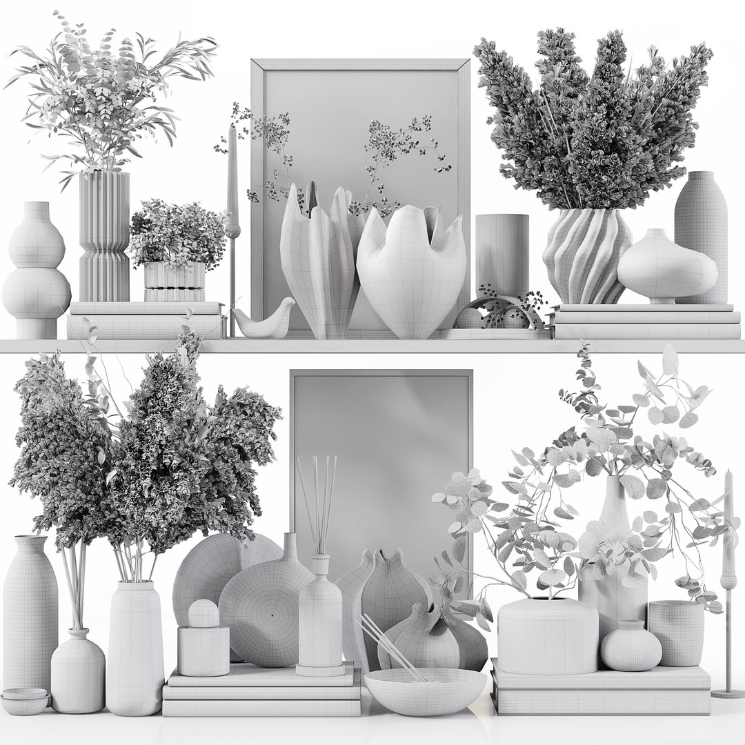 Decorative Set 213 3D Model – Low Poly Architectural Decoration, OBJ - View 8