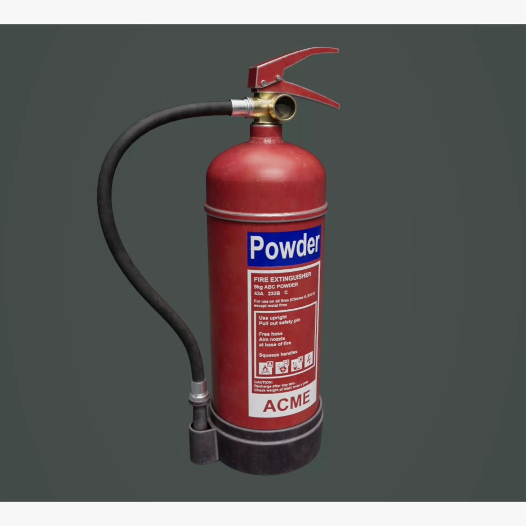 Fire Extinguisher 3D Model – Low Poly Game Ready Asset, FBX & OBJ - View 2