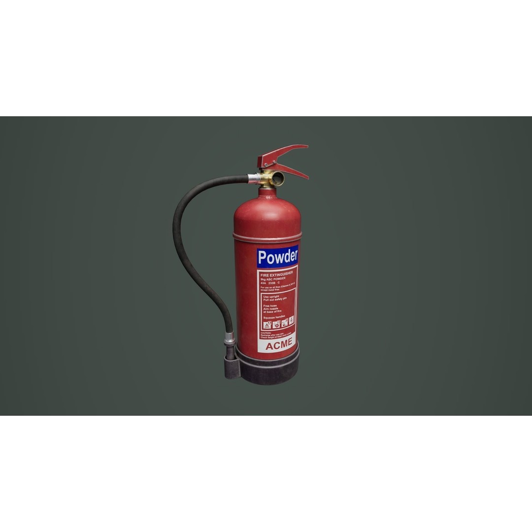 Fire Extinguisher 3D Model – Low Poly Game Ready Asset, FBX & OBJ - View 3