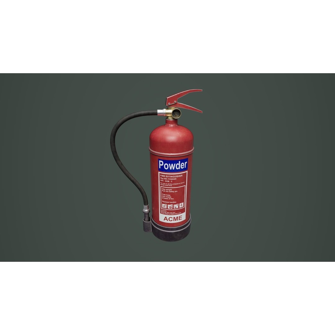 Fire Extinguisher 3D Model – Low Poly Game Ready Asset, FBX & OBJ - View 4