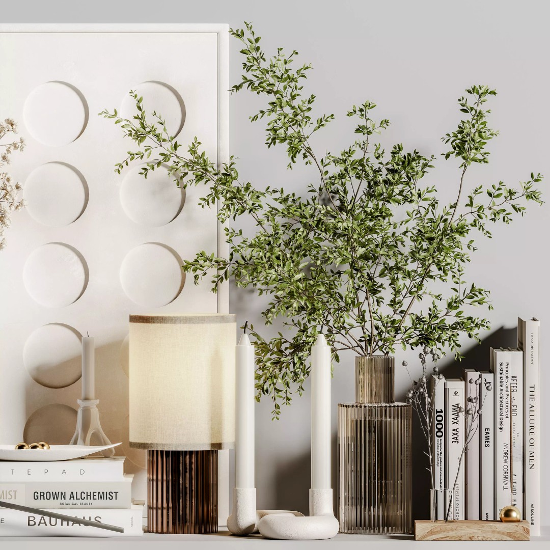Decorative Set 3D Model – Contemporary Design, PBR Textures, OBJ - View 2