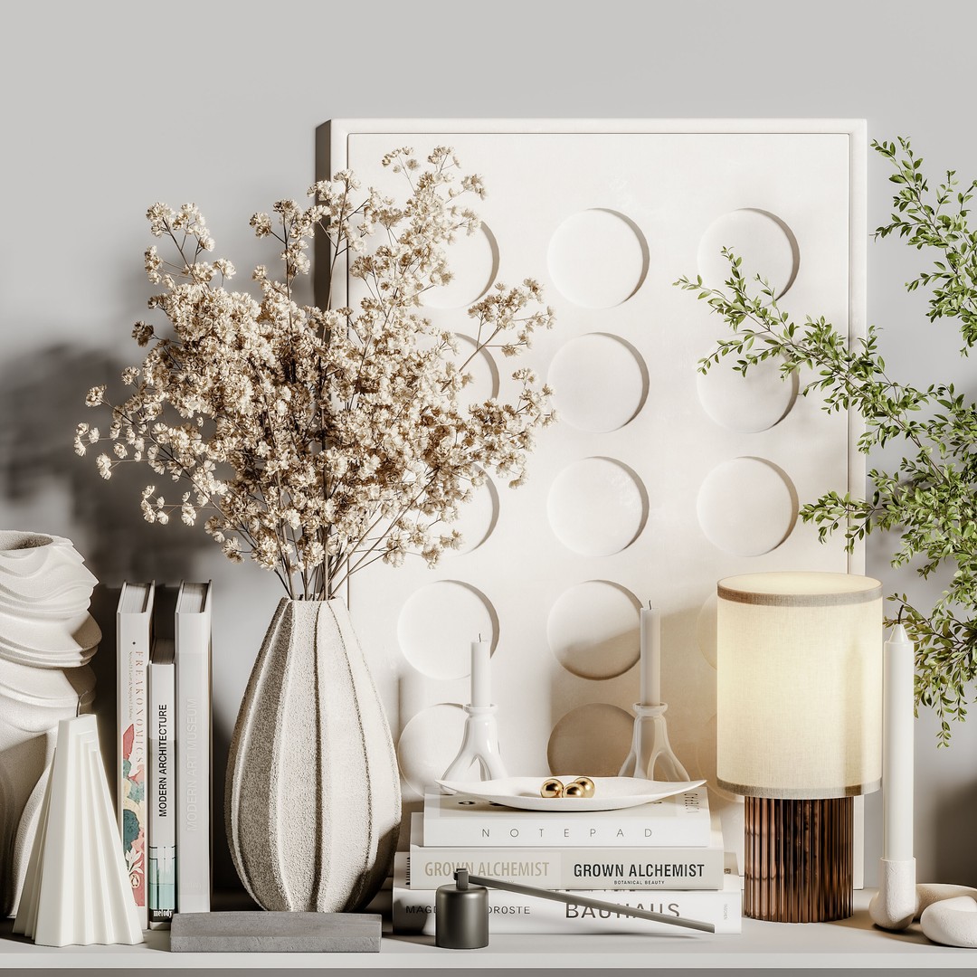 Decorative Set 3D Model – Contemporary Design, PBR Textures, OBJ - View 4