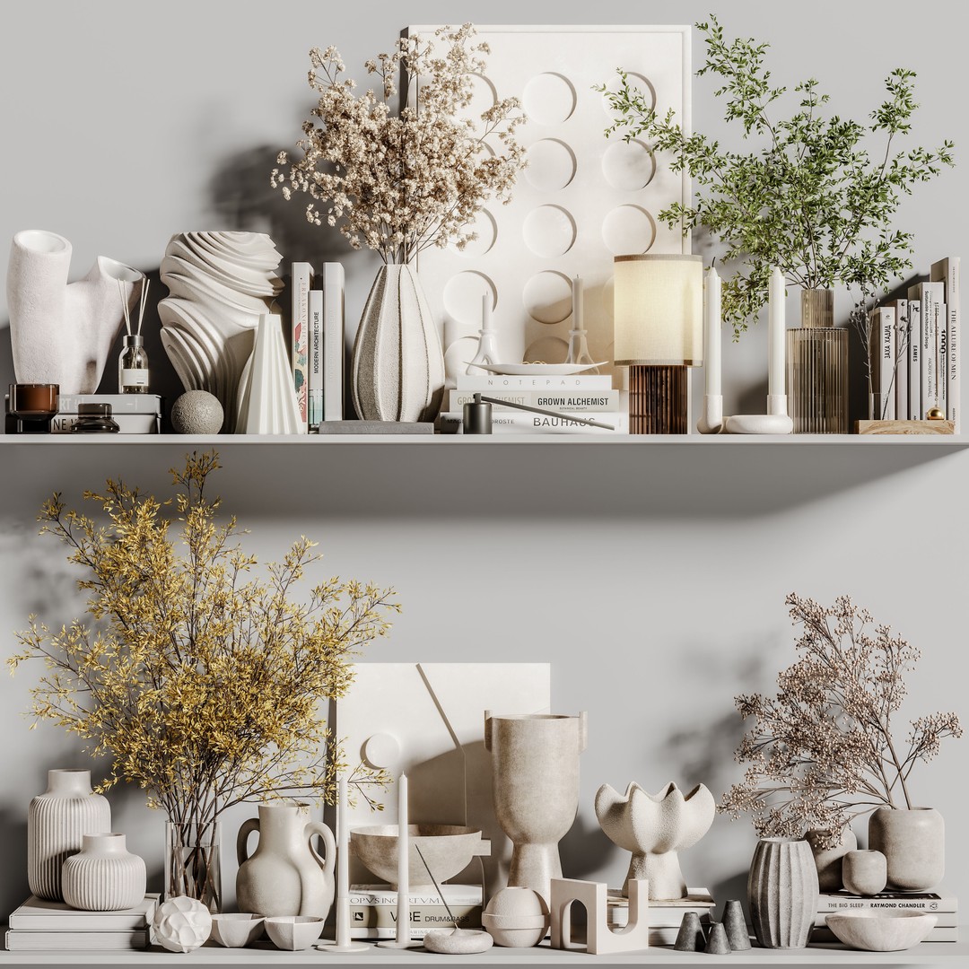 Decorative Set 3D Model – Contemporary Design, PBR Textures, OBJ - View 5