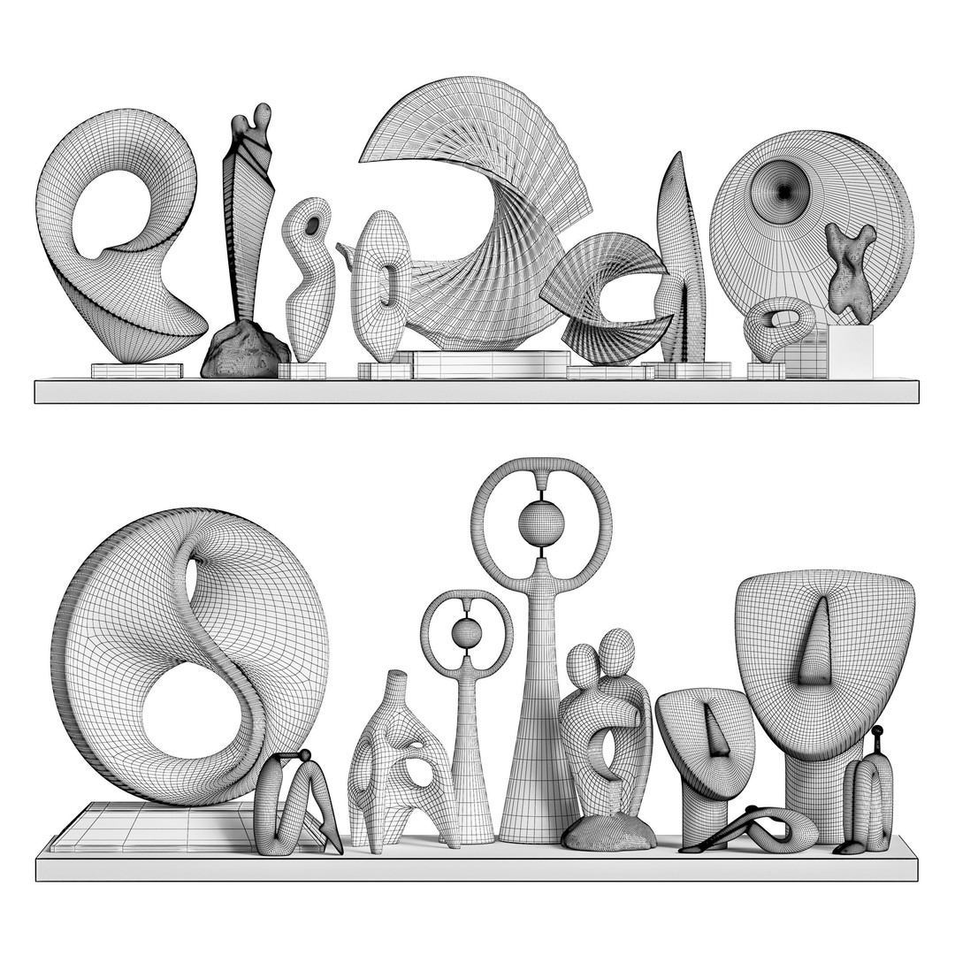 Modern Decorative Statue Collection 3D Model – PBR Textures, FBX, OBJ