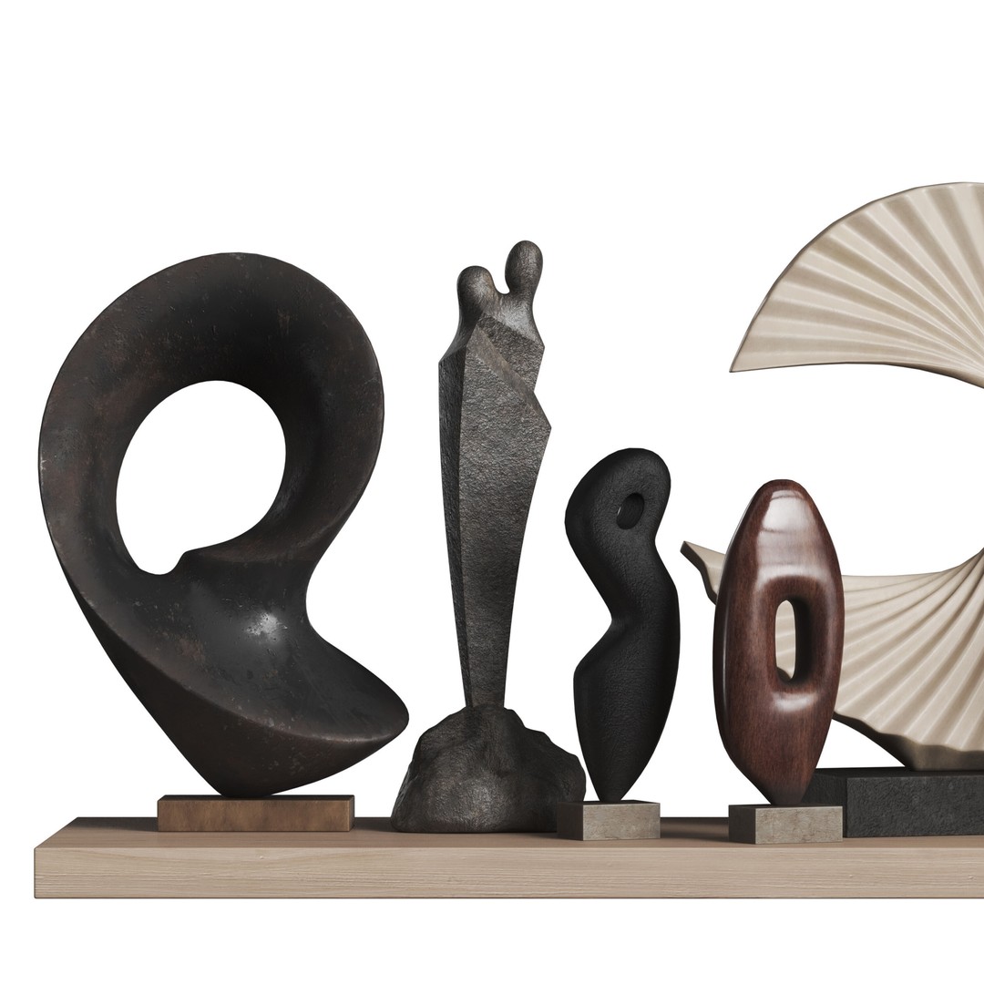 Modern Decorative Statue Collection 3D Model – PBR Textures, FBX, OBJ - View 3