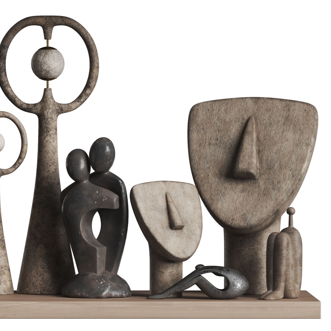 Modern Decorative Statue Collection 3D Model – PBR Textures, FBX, OBJ - View 6