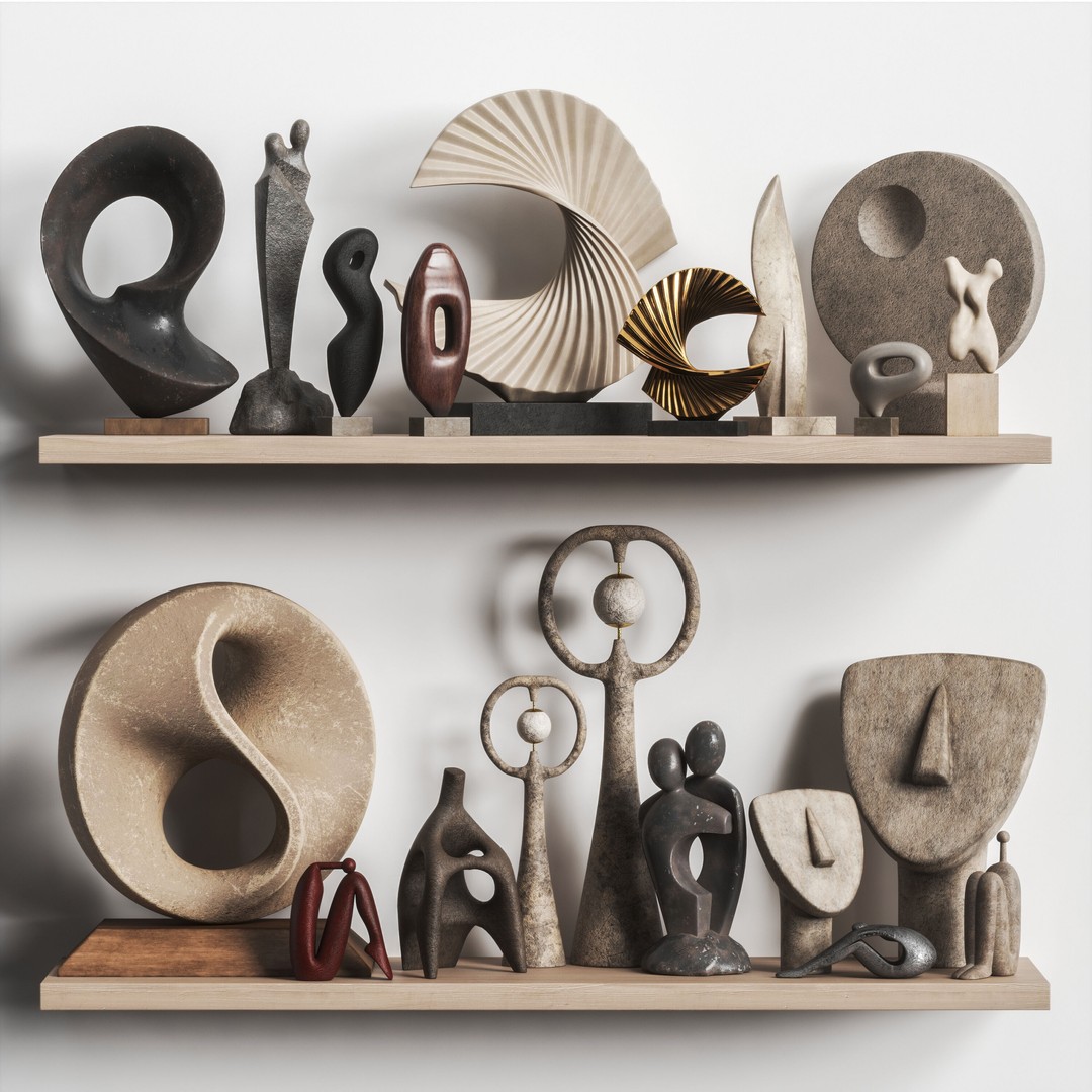 Modern Decorative Statue Collection 3D Model – PBR Textures, FBX, OBJ - View 7