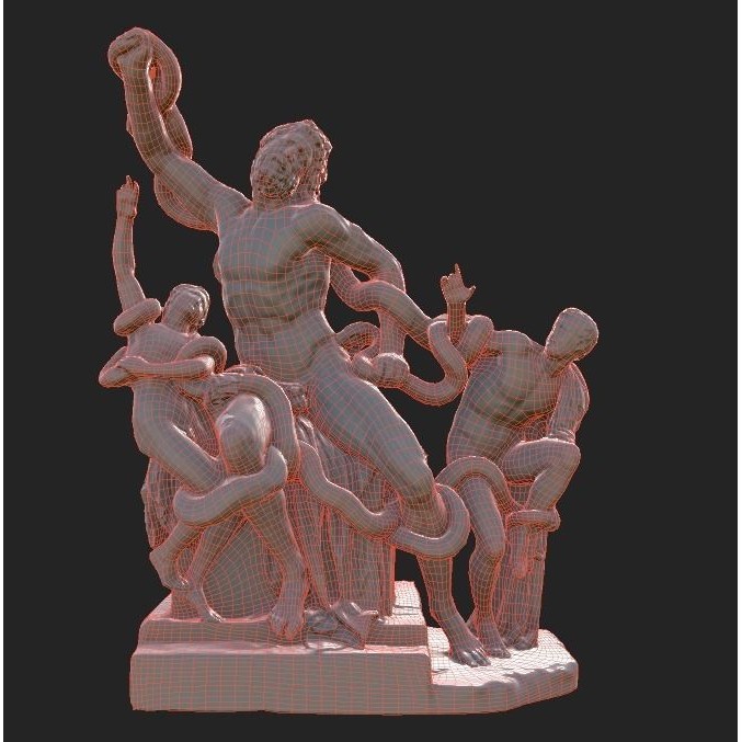Laocoon and His Sons 3D Model – Low Poly PBR Statue for Archviz