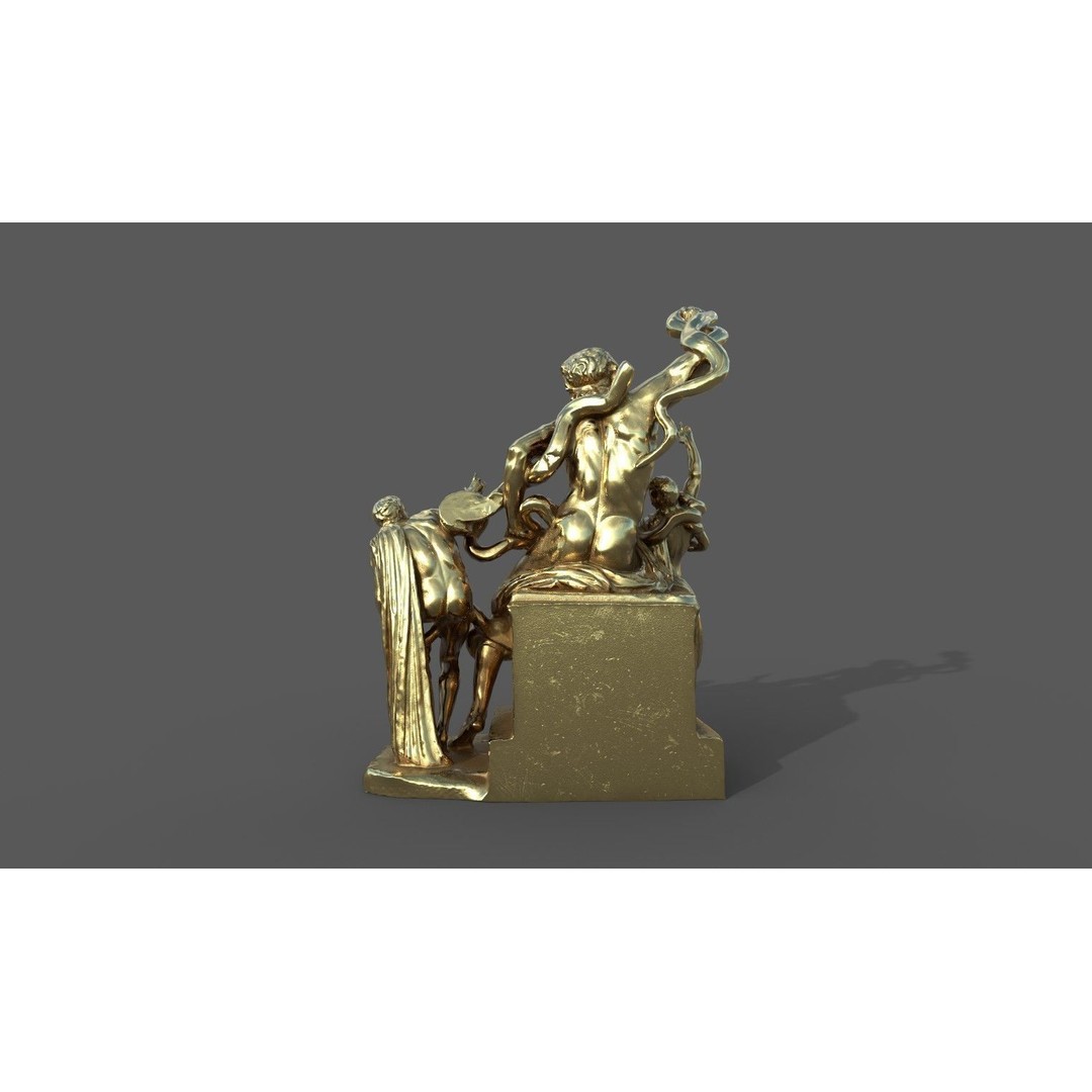 Laocoon and His Sons 3D Model – Low Poly PBR Statue for Archviz - View 21