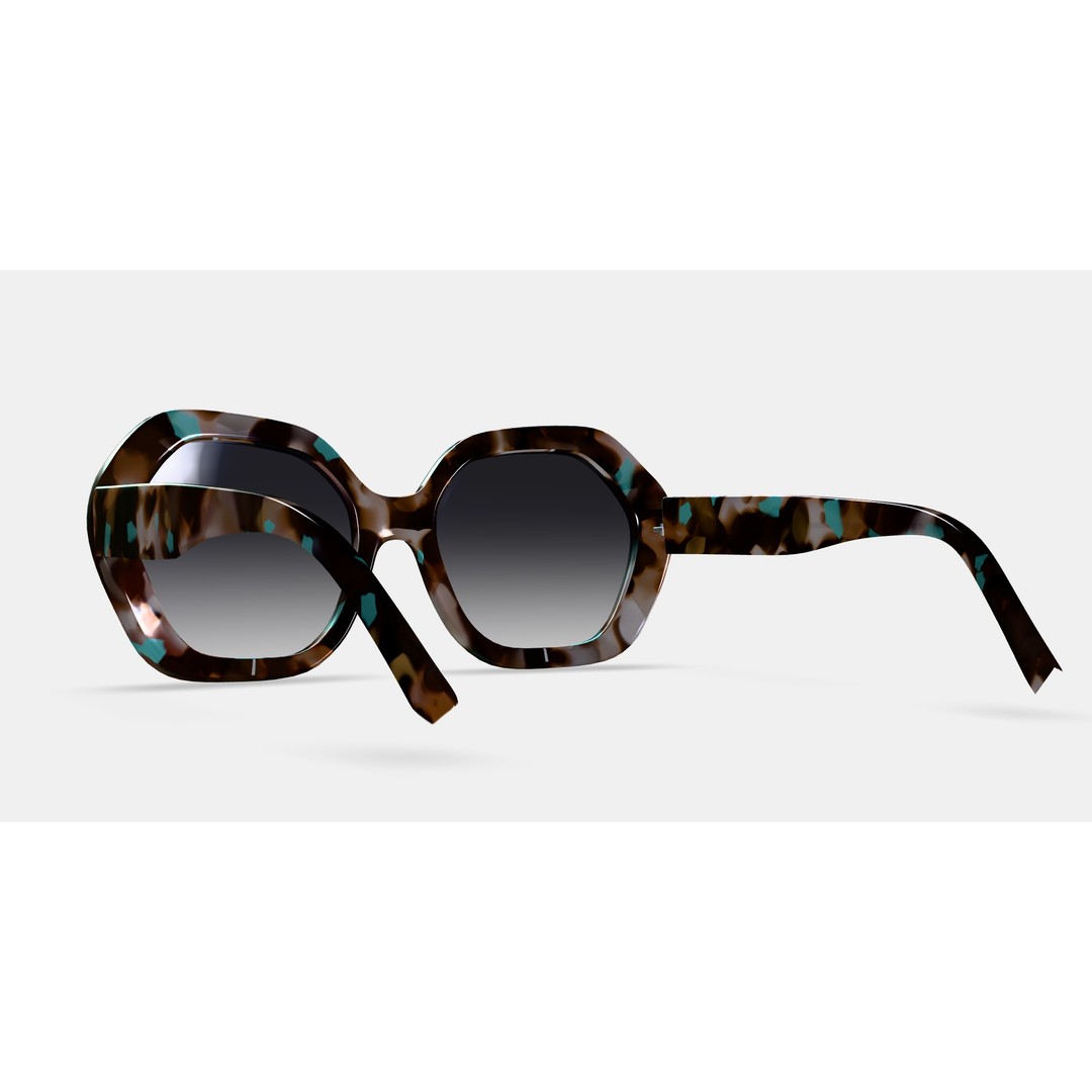 Estrada Sunglasses 3D Model – Prickly Pear Tortoise PBR Asset - View 6