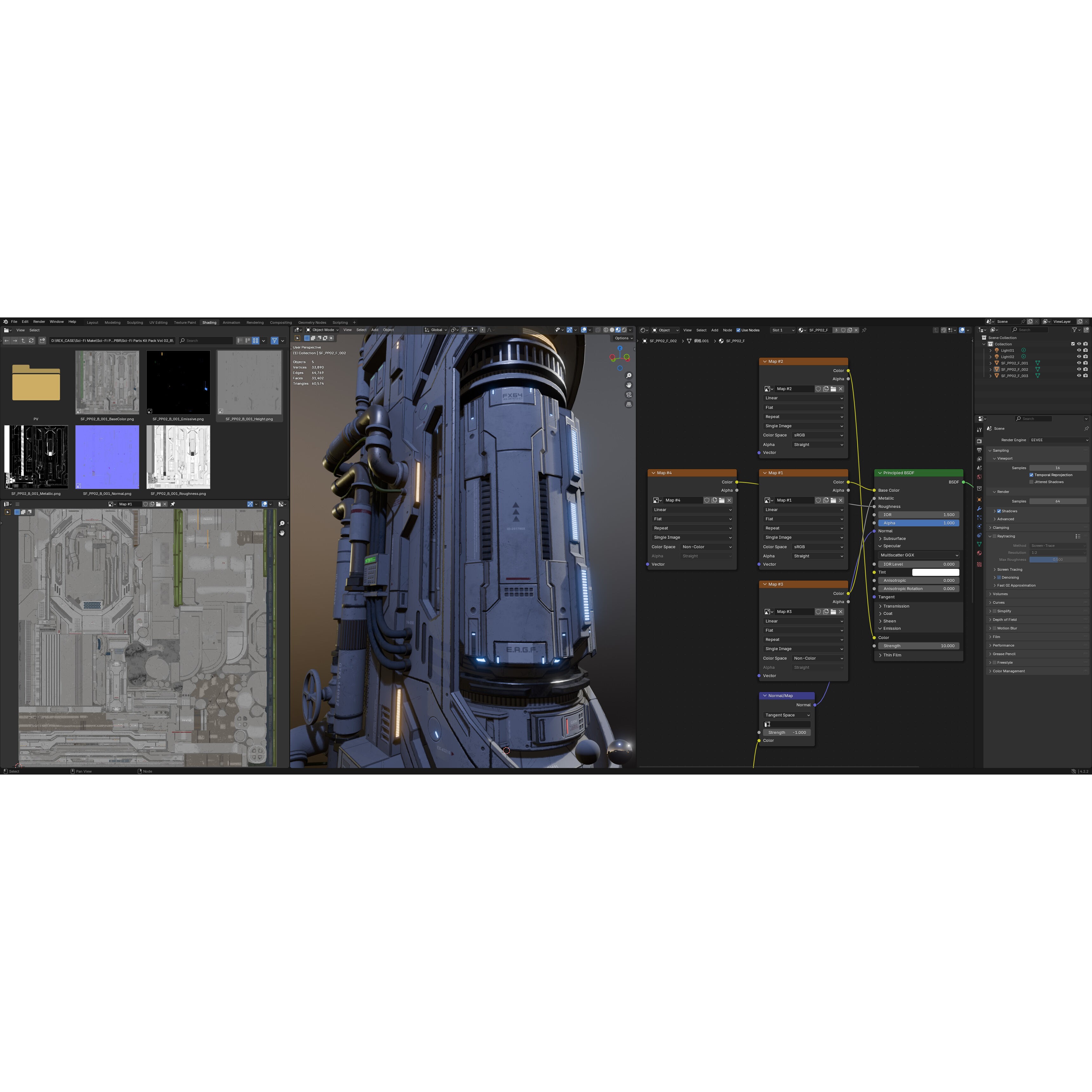 Sci-Fi Parts Kit Pack Vol 02 - Low-Poly Game-Ready 3D Model