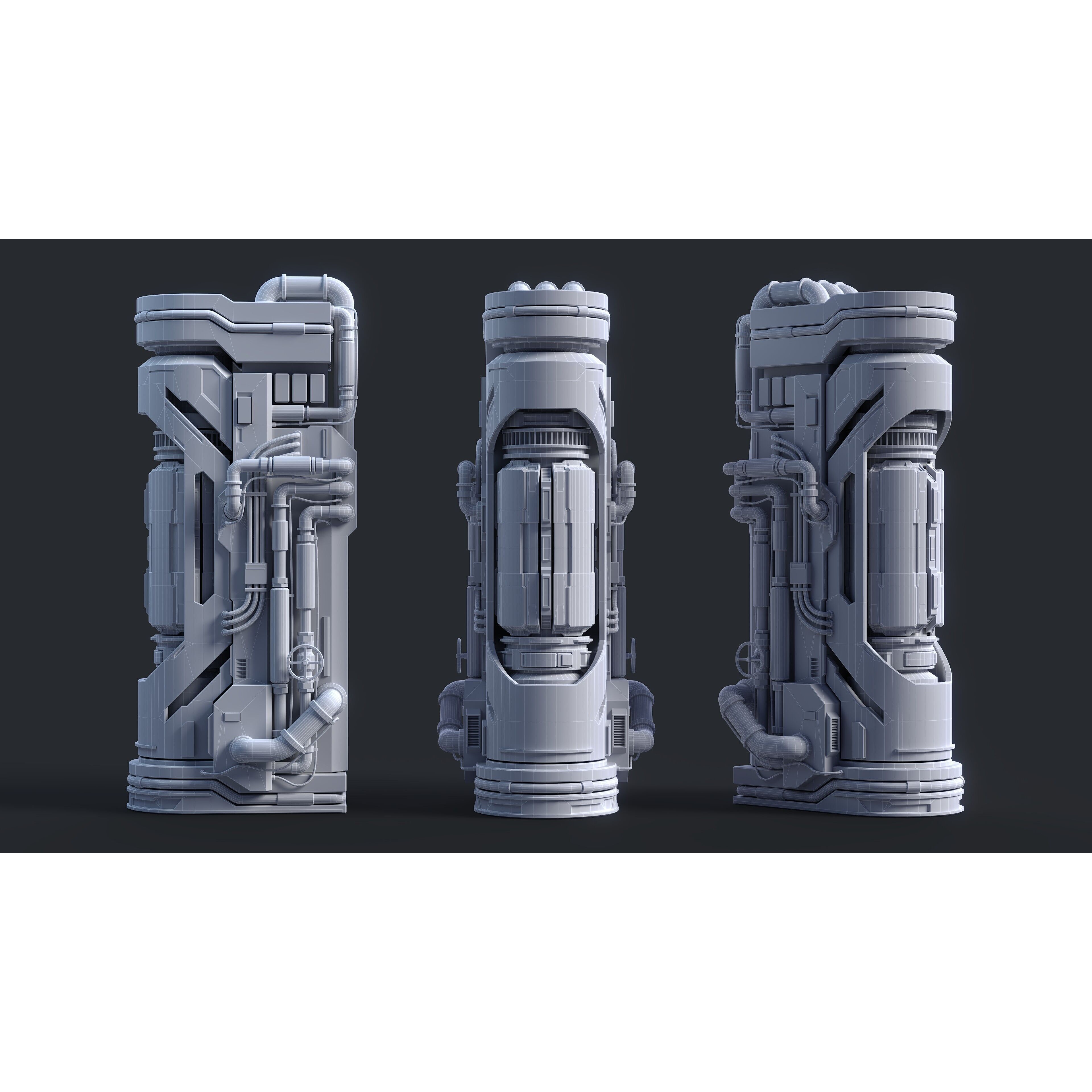 Sci-Fi Parts Kit Pack Vol 02 - Low-Poly Game-Ready 3D Model - View 4