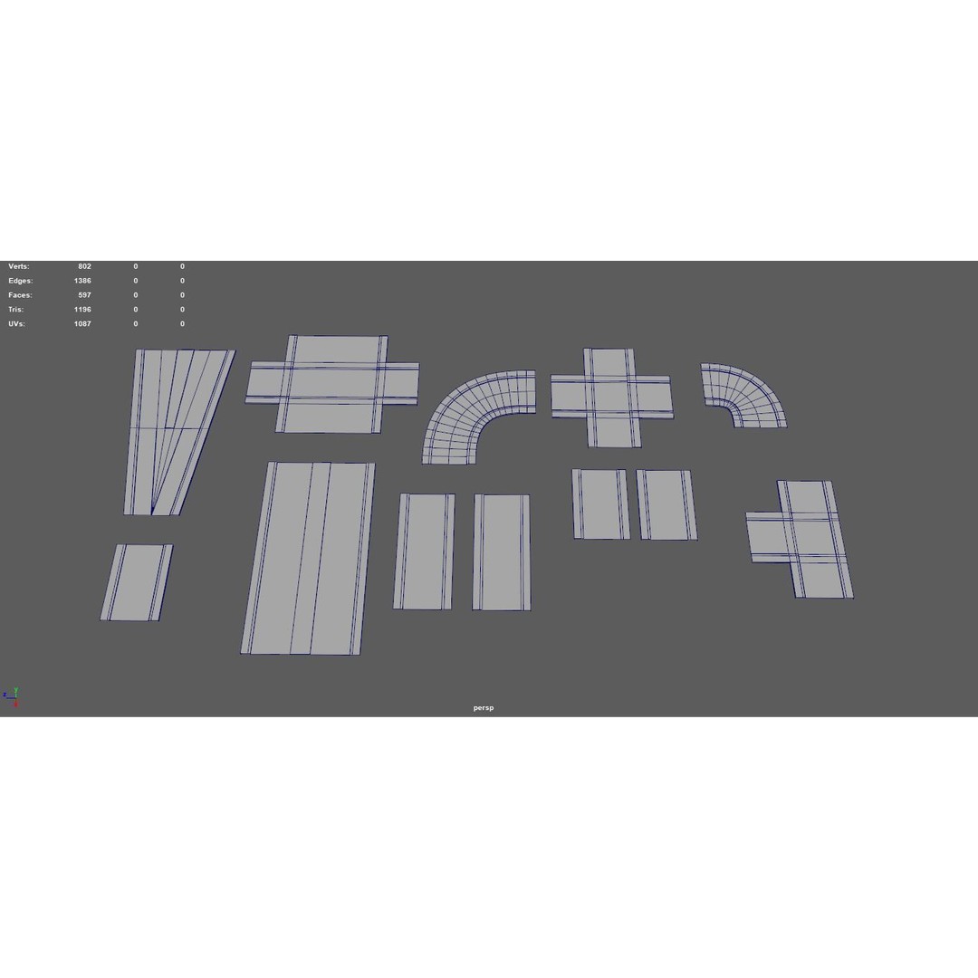 Road Pack 3D Model – Low Poly PBR Asset for Games, FBX, OBJ